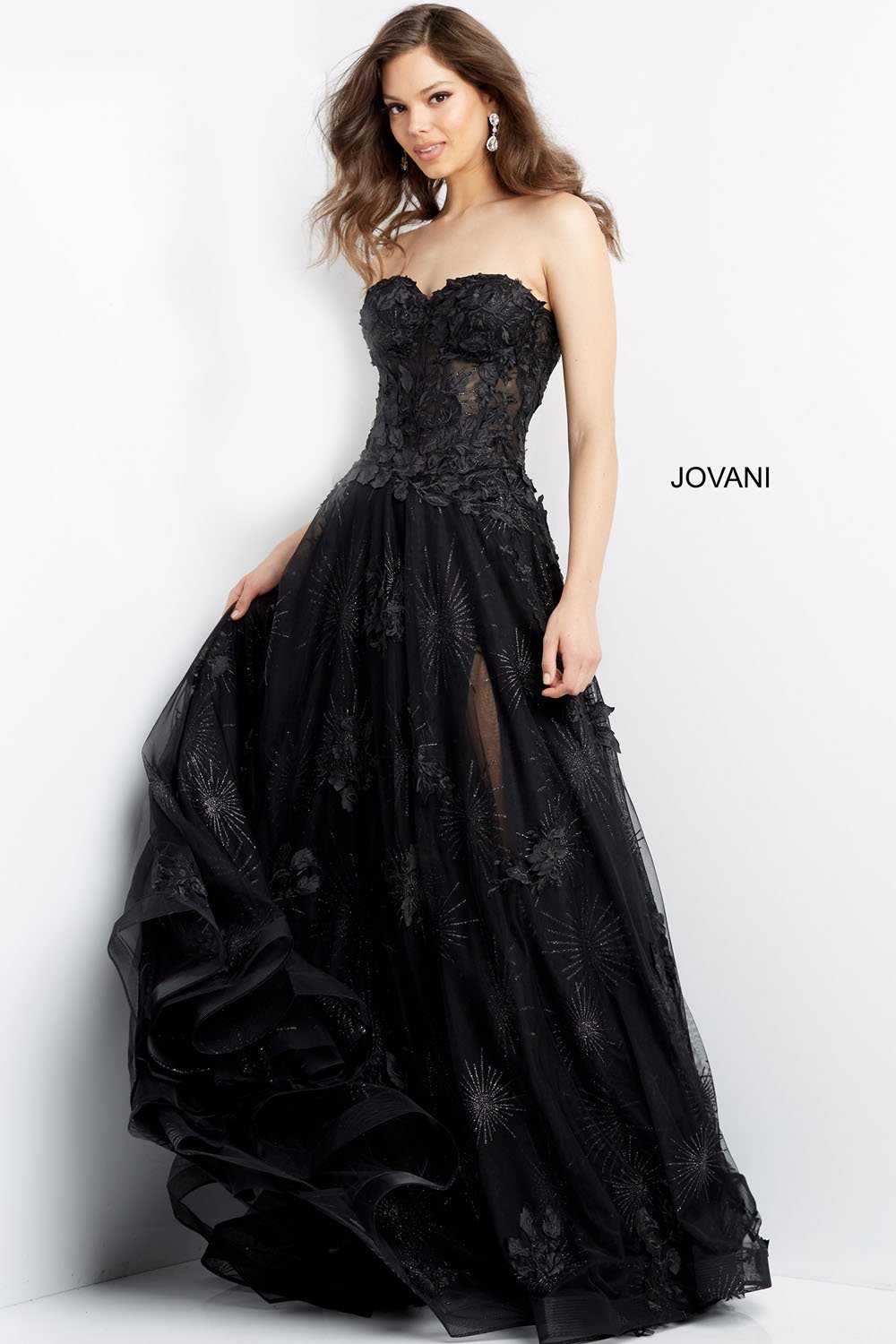 Jovani 07304 prom dress images.  Jovani style 07304 is available in these colors: Black, Ivory, Burgundy.