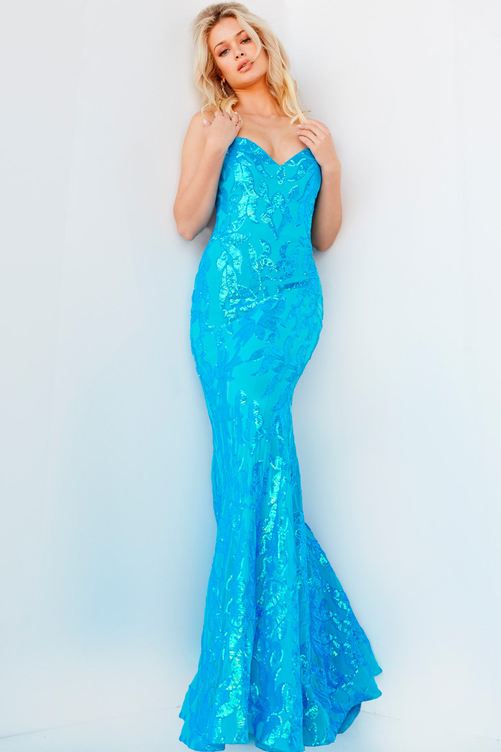 Jovani 07786 Turquoise prom dress images.  Jovani style 07786 is available in these colors: Hot Pink, Light Blue, Neon Green, Orange, Pink, Turquoise, Yellow.