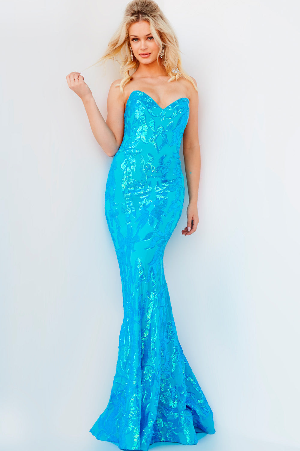 Jovani 07786 Turquoise prom dress images.  Jovani style 07786 is available in these colors: Hot Pink, Light Blue, Neon Green, Orange, Pink, Turquoise, Yellow.