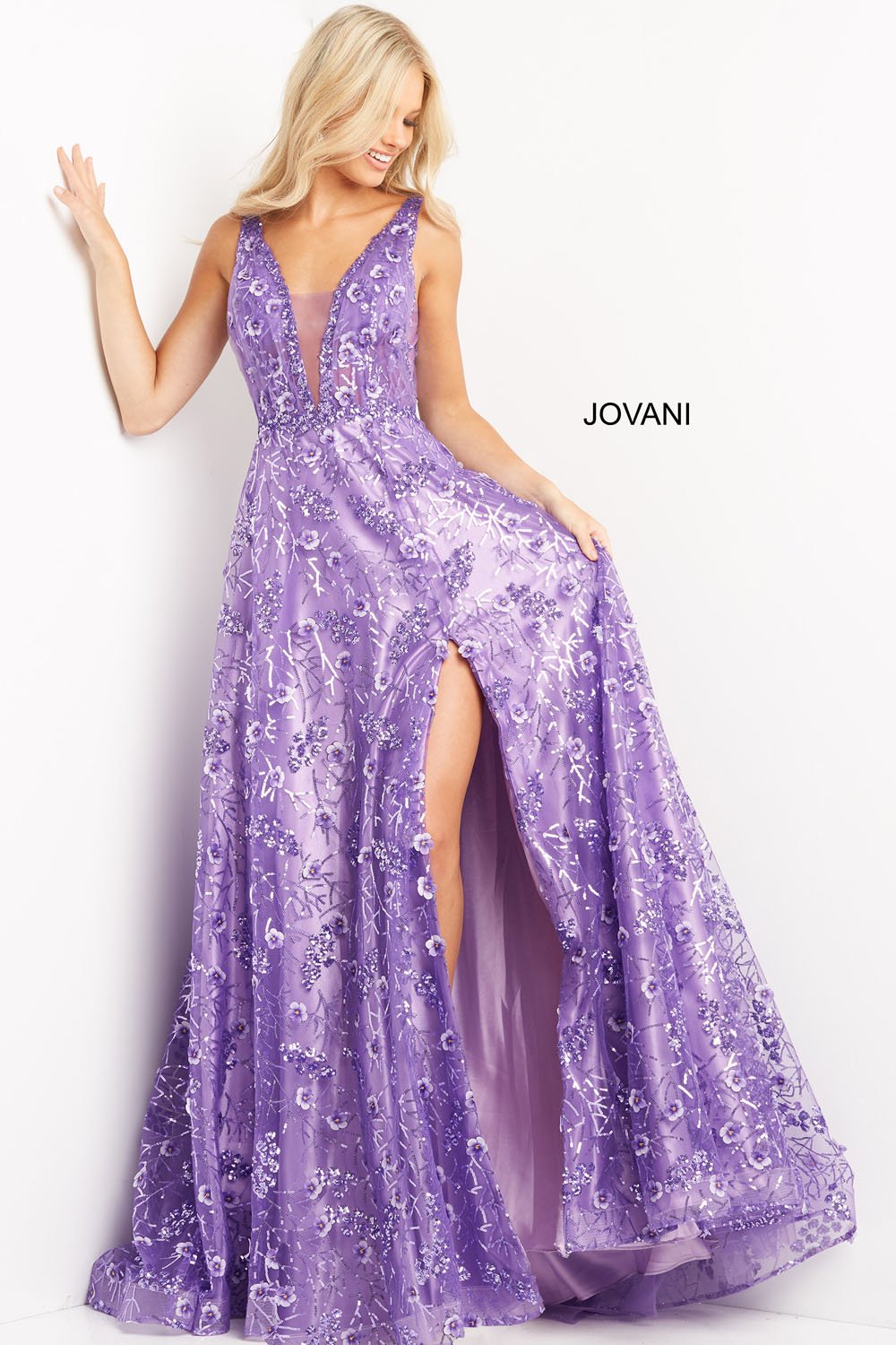 Jovani 08422 Purple prom dresses images.