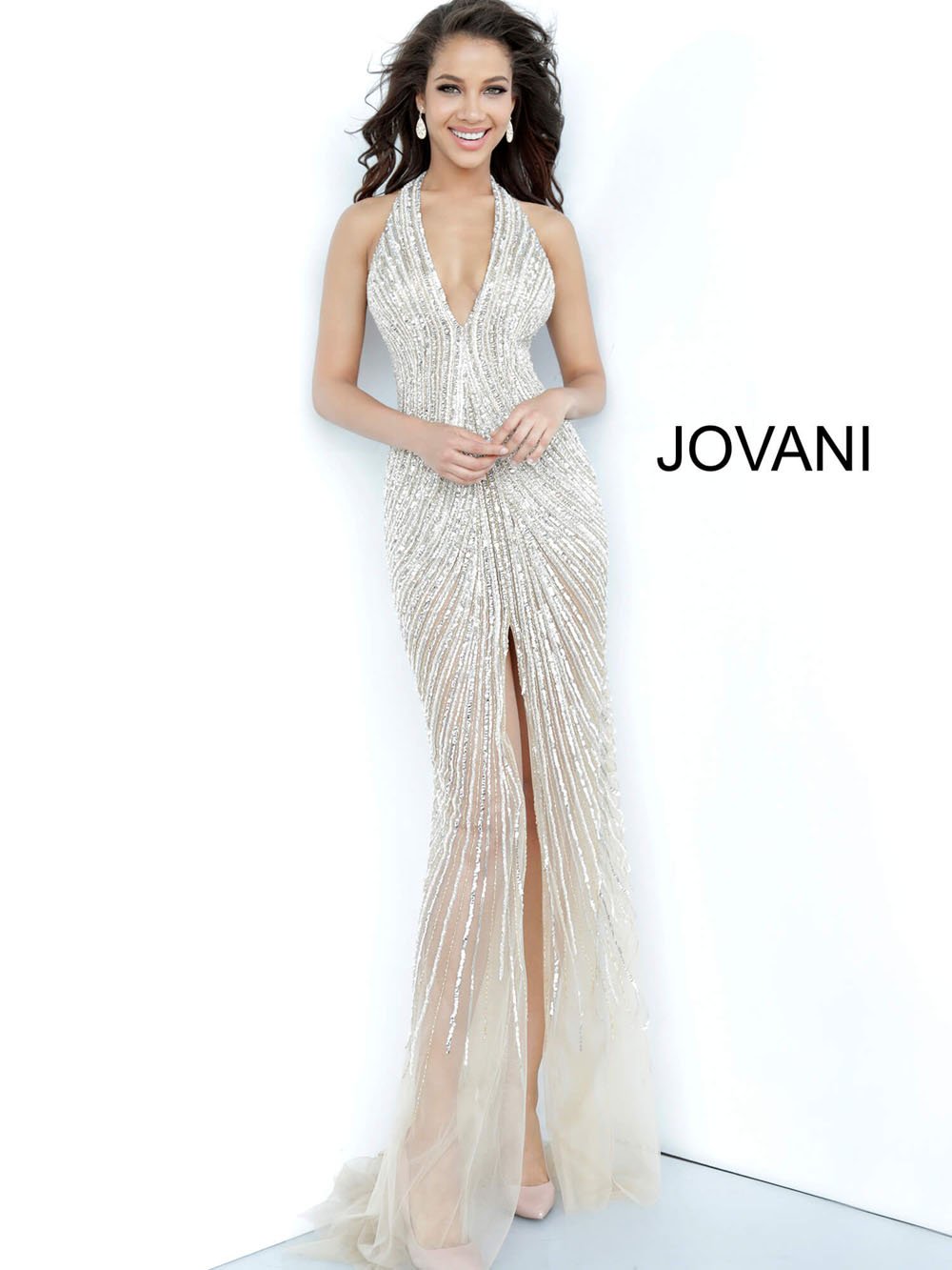 Jovani 2609 prom dress images.  Jovani 2609 is available in these colors: Nude.