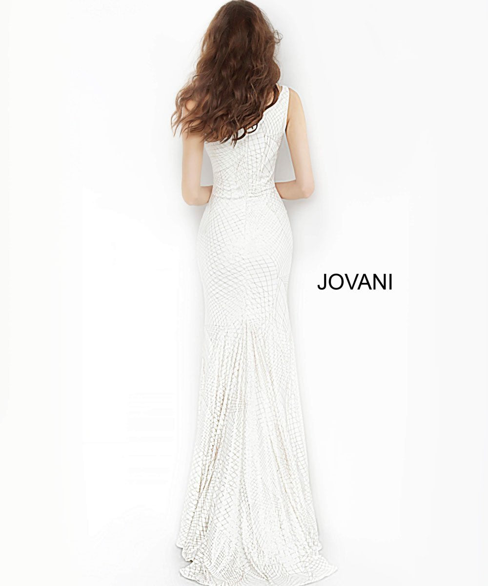 Jovani 1119 prom dress images.  Jovani 1119 is available in these colors: Magenta, Off White Gold, Navy.