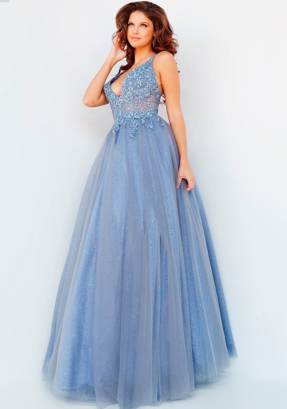 Jovani 22546 Cloud prom dress images.  Jovani style 22546 is available in these colors: Cloud.