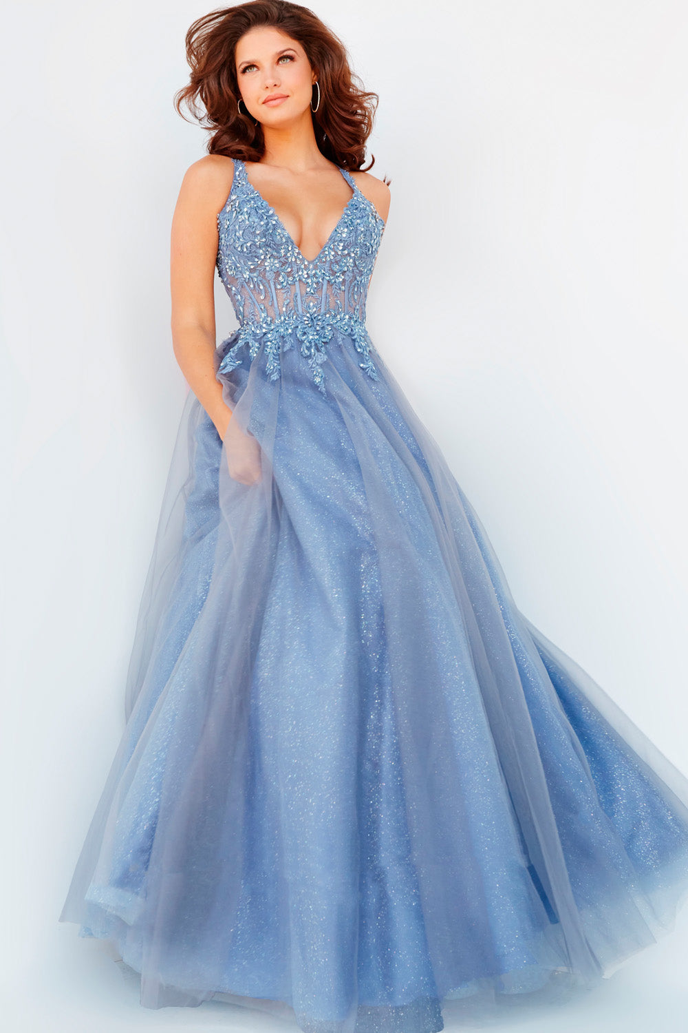 Jovani 22546 Cloud prom dress images.  Jovani style 22546 is available in these colors: Cloud.