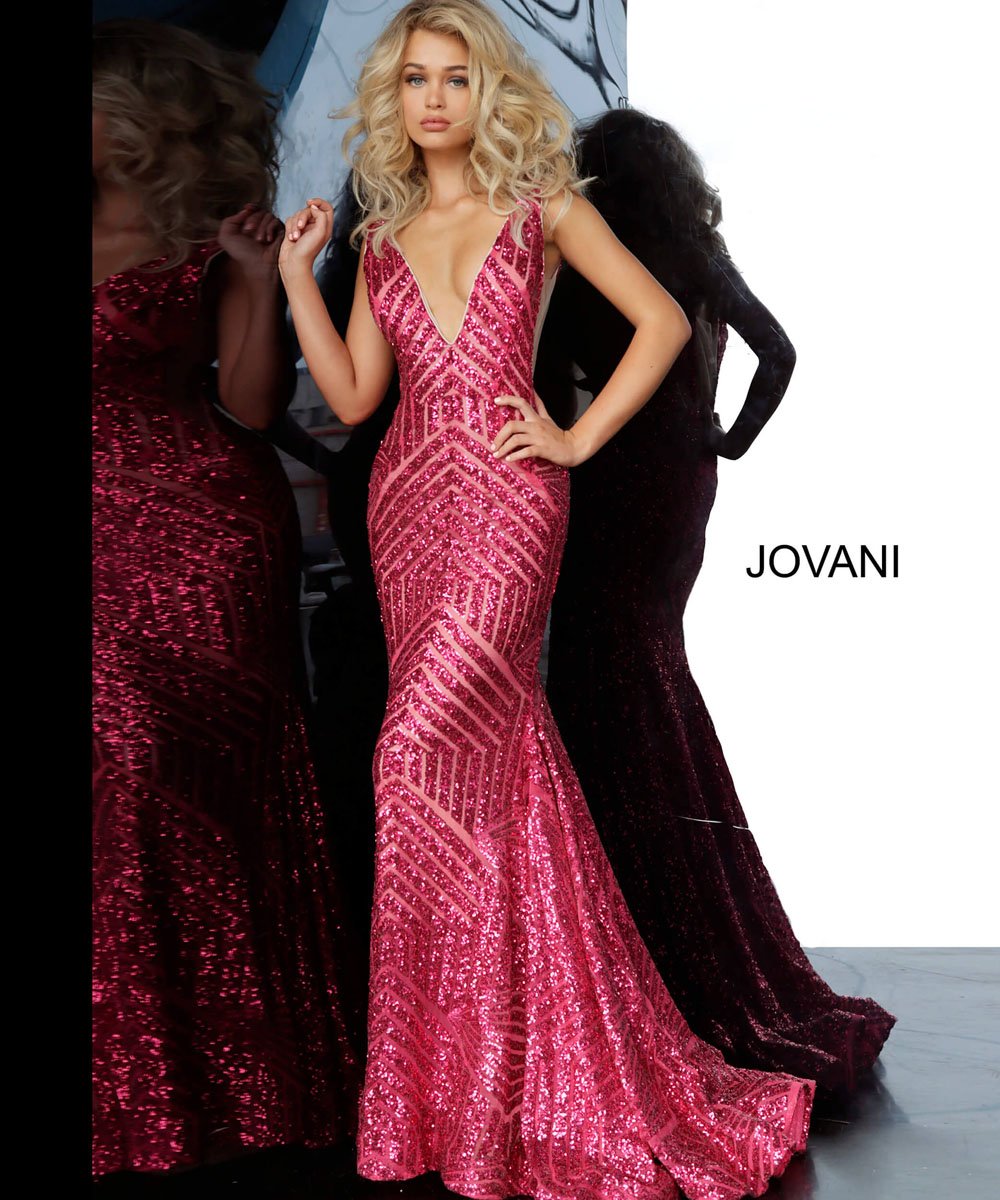 Jovani 59762 prom dress images.  Jovani 59762 is available in these colors: Black Nude, Charcoal, Fuchsia, Hunter, Rose Gold.