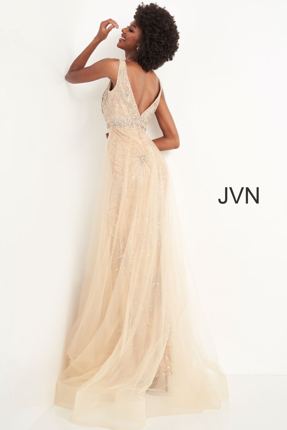 Jovani JVN2343 prom dress images.  Jovani JVN2343 is available in these colors: Champagne, Smoke.