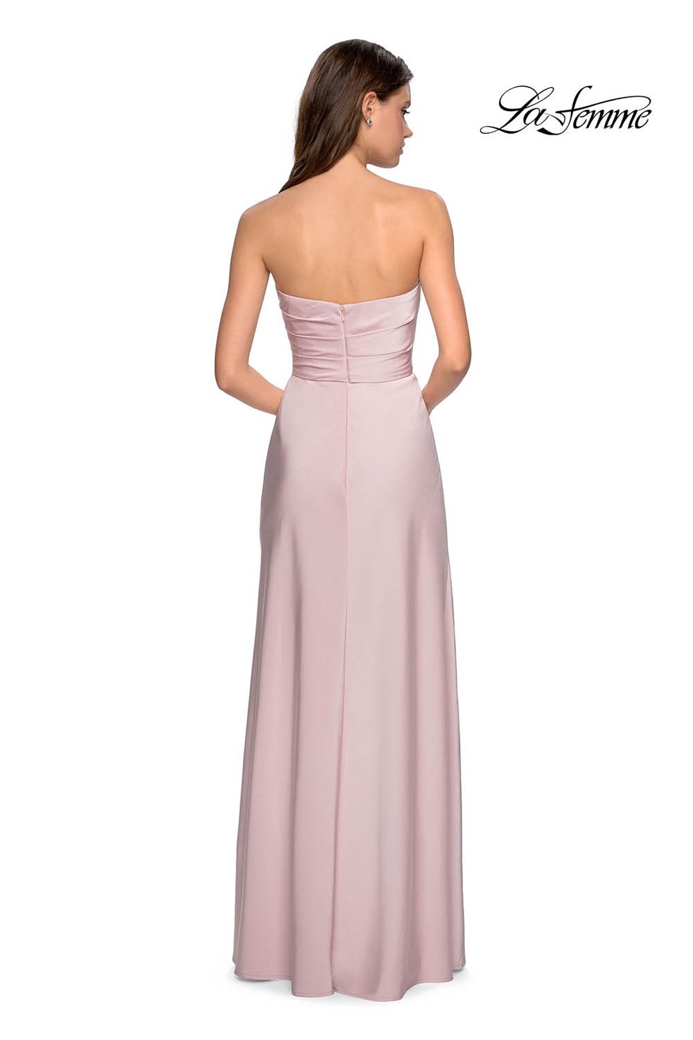 La Femme 26794 prom dress images.  La Femme 26794 is available in these colors: Blush, Burgundy, Sapphire Blue, Silver.