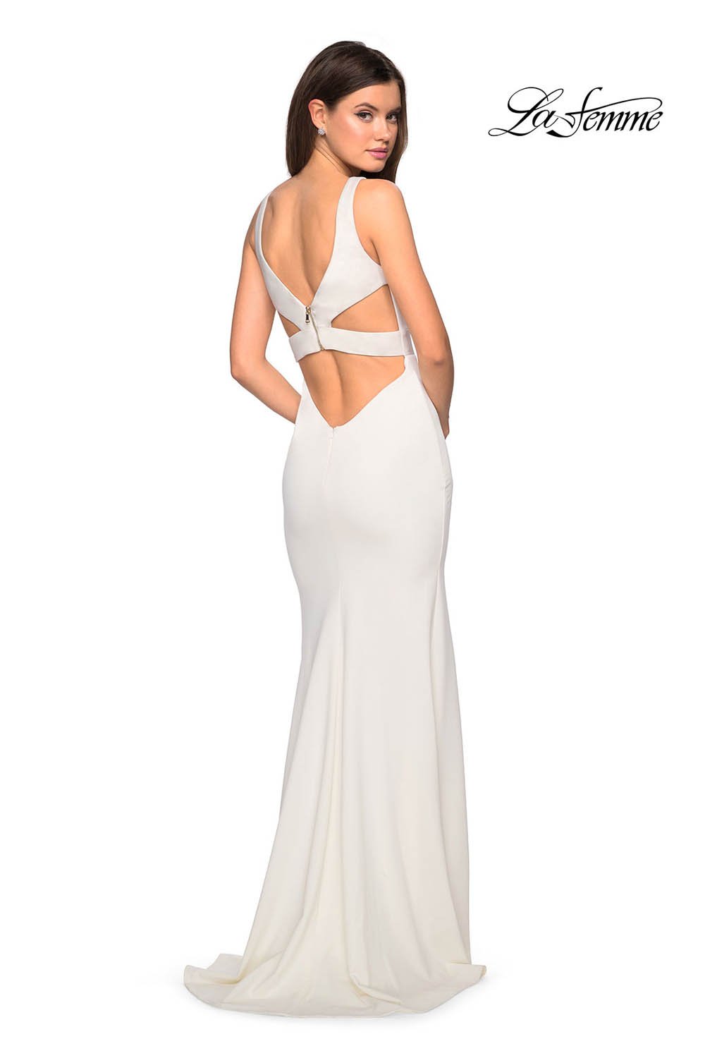 La Femme 27181 prom dress images.  La Femme 27181 is available in these colors: Black, Red, White, Yellow.