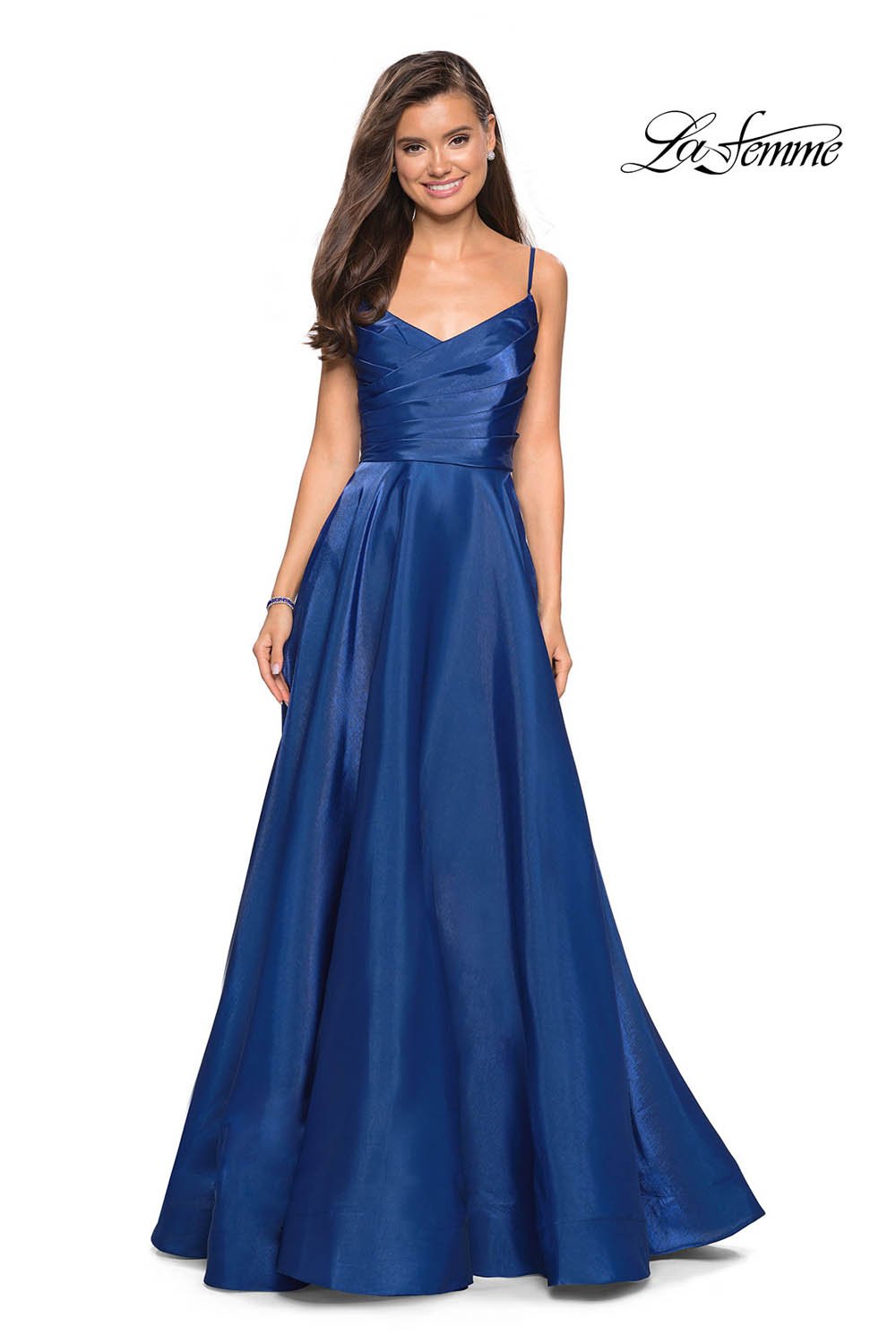 La Femme 27226 prom dress images.  La Femme 27226 is available in these colors: Berry, Marine Blue, Teal.