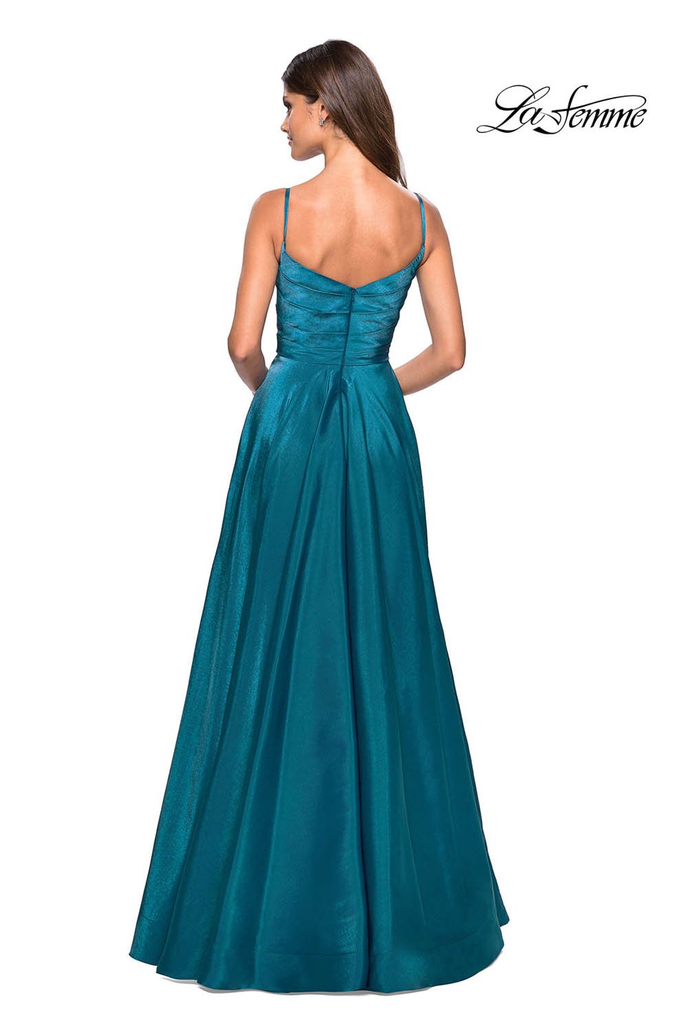 La Femme 27226 prom dress images.  La Femme 27226 is available in these colors: Berry, Marine Blue, Teal.