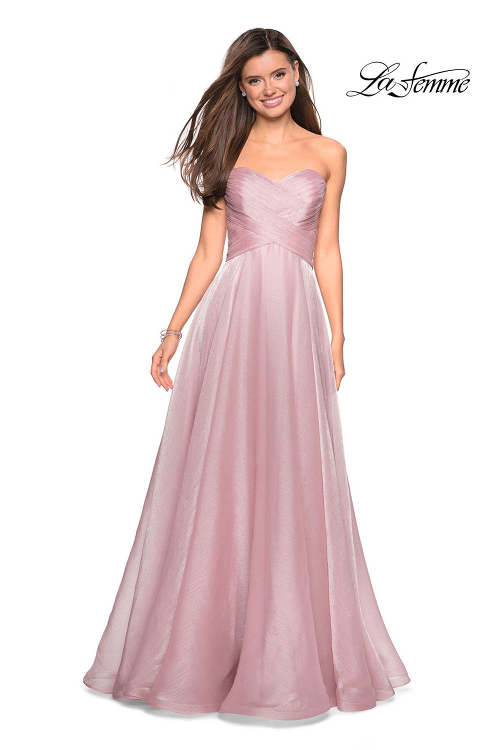 La Femme 27515 prom dress images.  La Femme 27515 is available in these colors: Mauve, Navy, Orchid, Red, White.