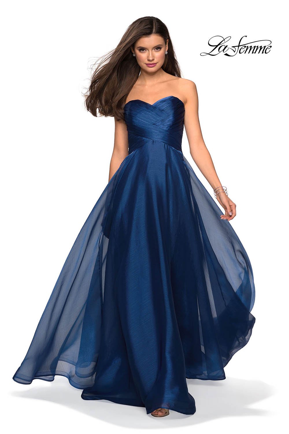 La Femme 27515 prom dress images.  La Femme 27515 is available in these colors: Mauve, Navy, Orchid, Red, White.