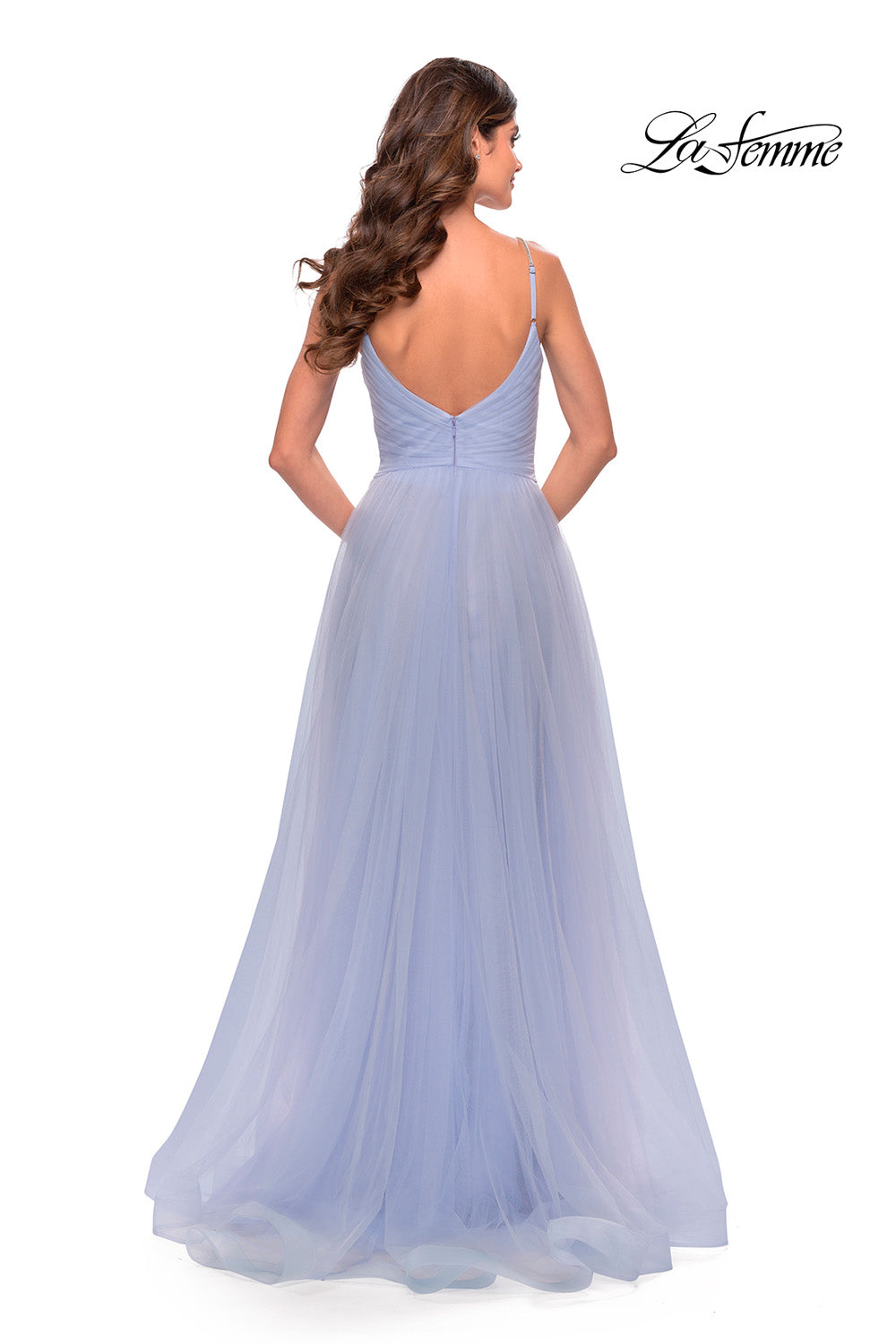 La Femme 31204 prom dress images.  La Femme 31204 is available in these colors: Dusty Mauve, Lilac Mist, Sage.