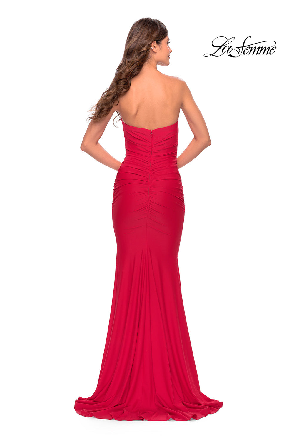 La Femme 31226 prom dress images.  La Femme 31226 is available in these colors: Black, Dark Emerald, Red, Royal Blue, Sage.