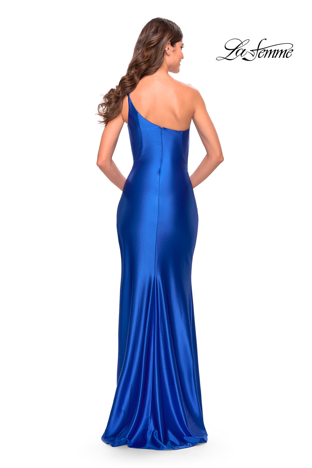 La Femme 31391 prom dress images.  La Femme 31391 is available in these colors: Black, Blush, Bronze, Dark Emerald, Red, Royal Blue, Royal Purple, Silver.