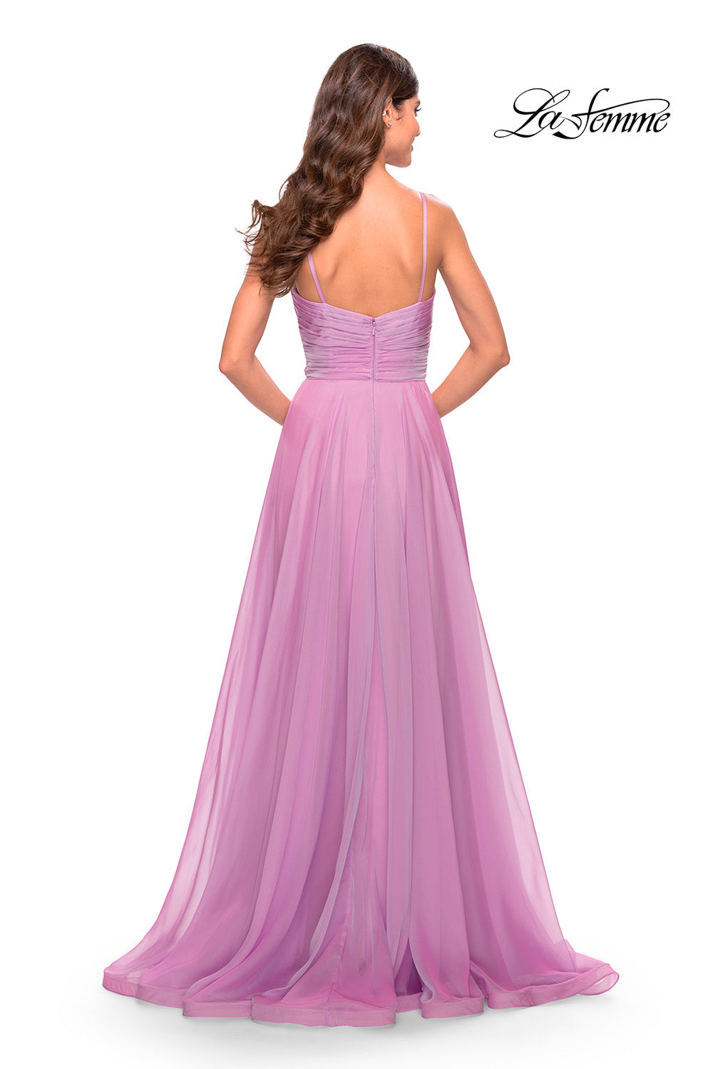 La Femme 31500 prom dress images.  La Femme 31500 is available in these colors: Dark Emerald, Lavender, Red.