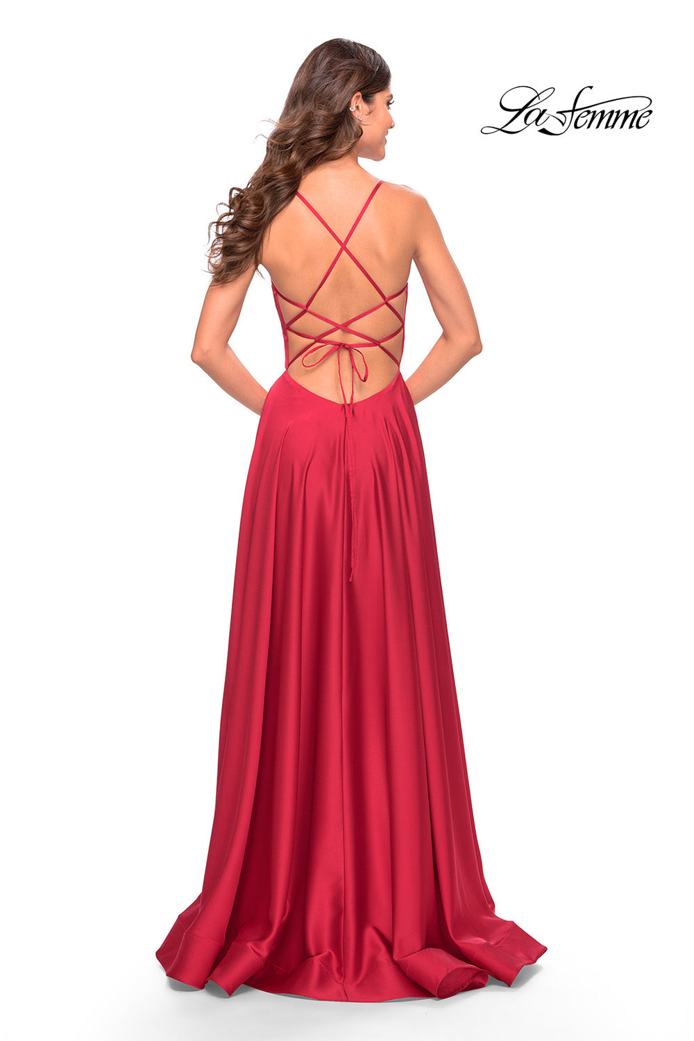 La Femme 31533 prom dress images.  La Femme 31533 is available in these colors: Red, Royal Blue, Royal Purple.