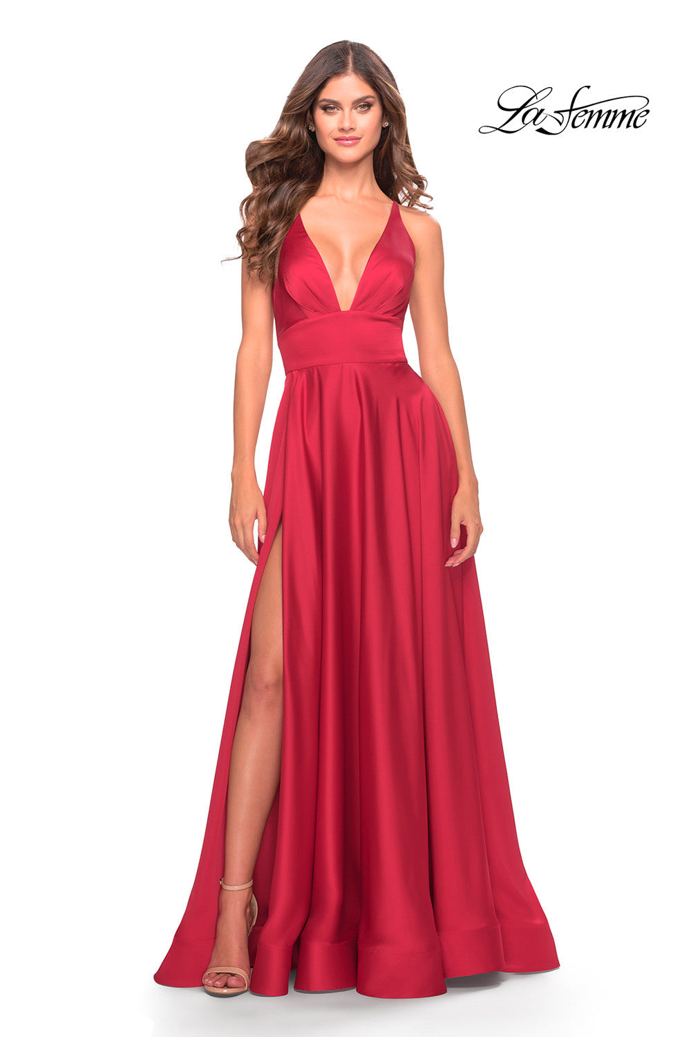 La Femme 31533 prom dress images.  La Femme 31533 is available in these colors: Red, Royal Blue, Royal Purple.