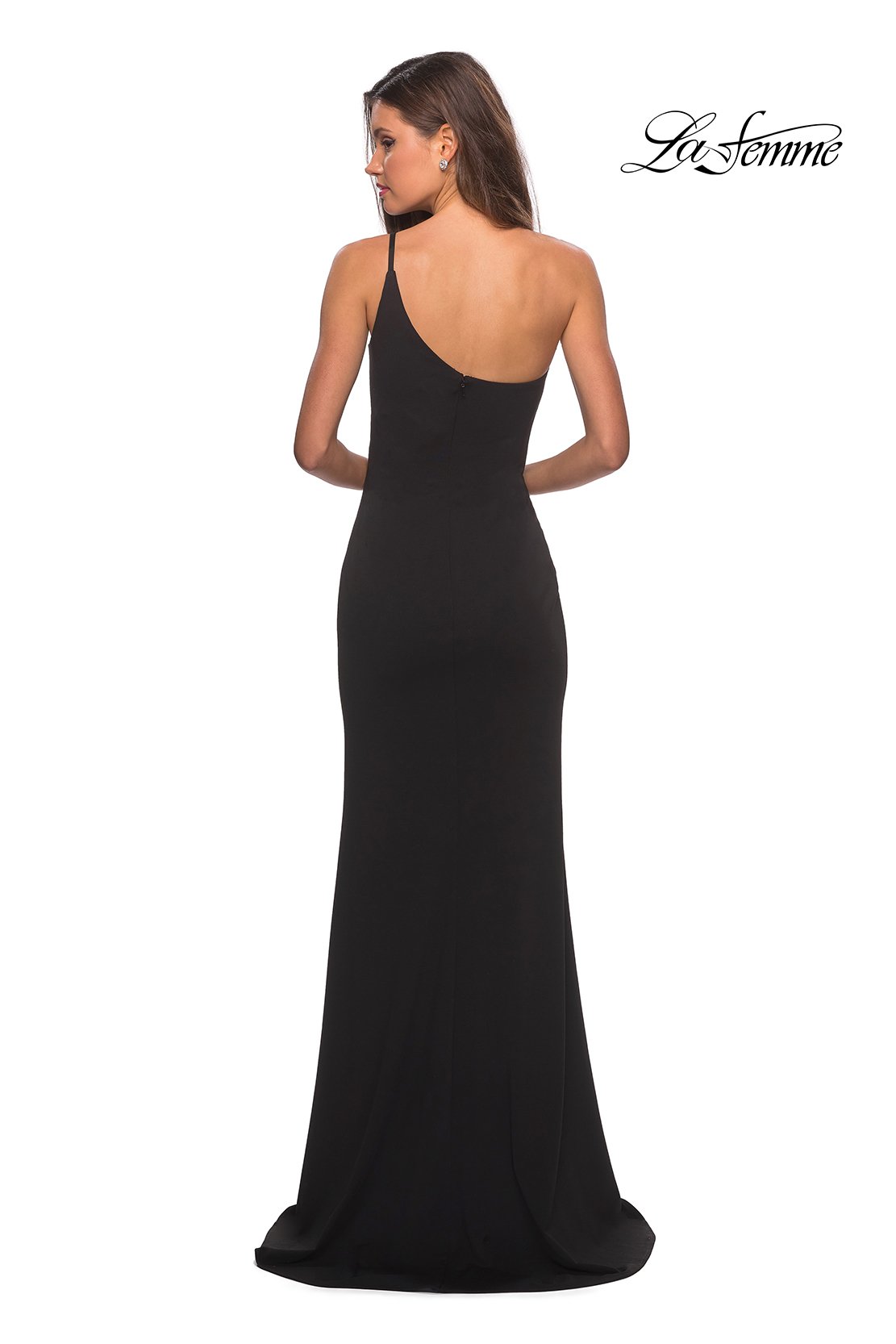 La Femme 28176 prom dress images.  La Femme 28176 is available in these colors: Black, Burgundy, White, Yellow.