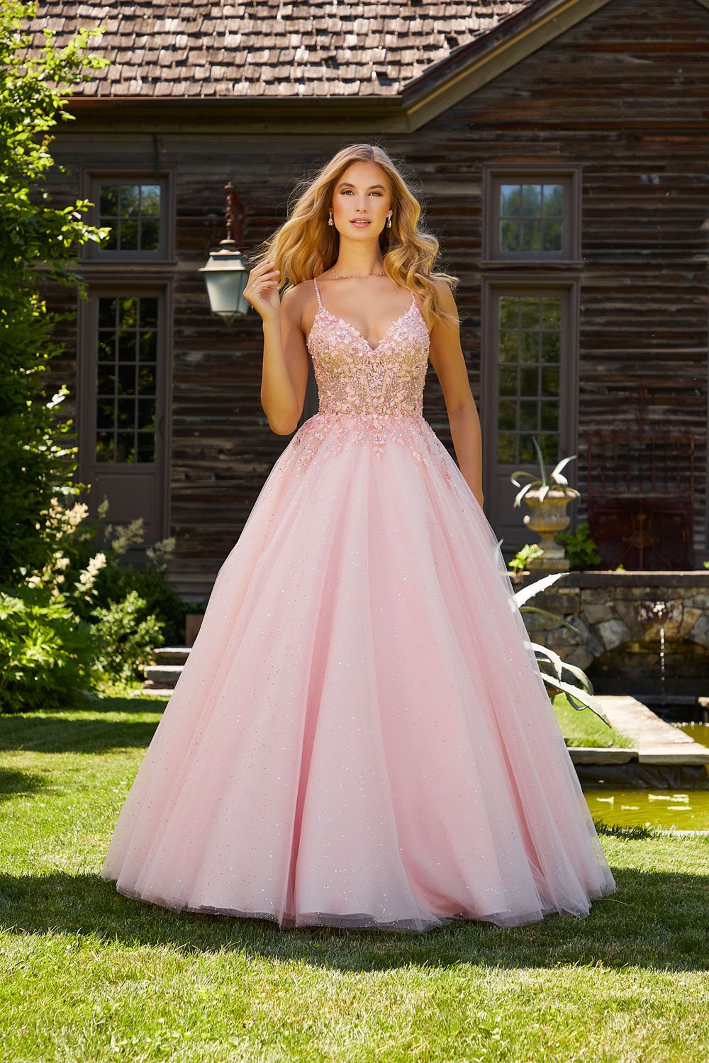 Morilee 47006 prom dress images.  Morilee 47006 is available in these colors: Blush, Scarlet, Peacock.