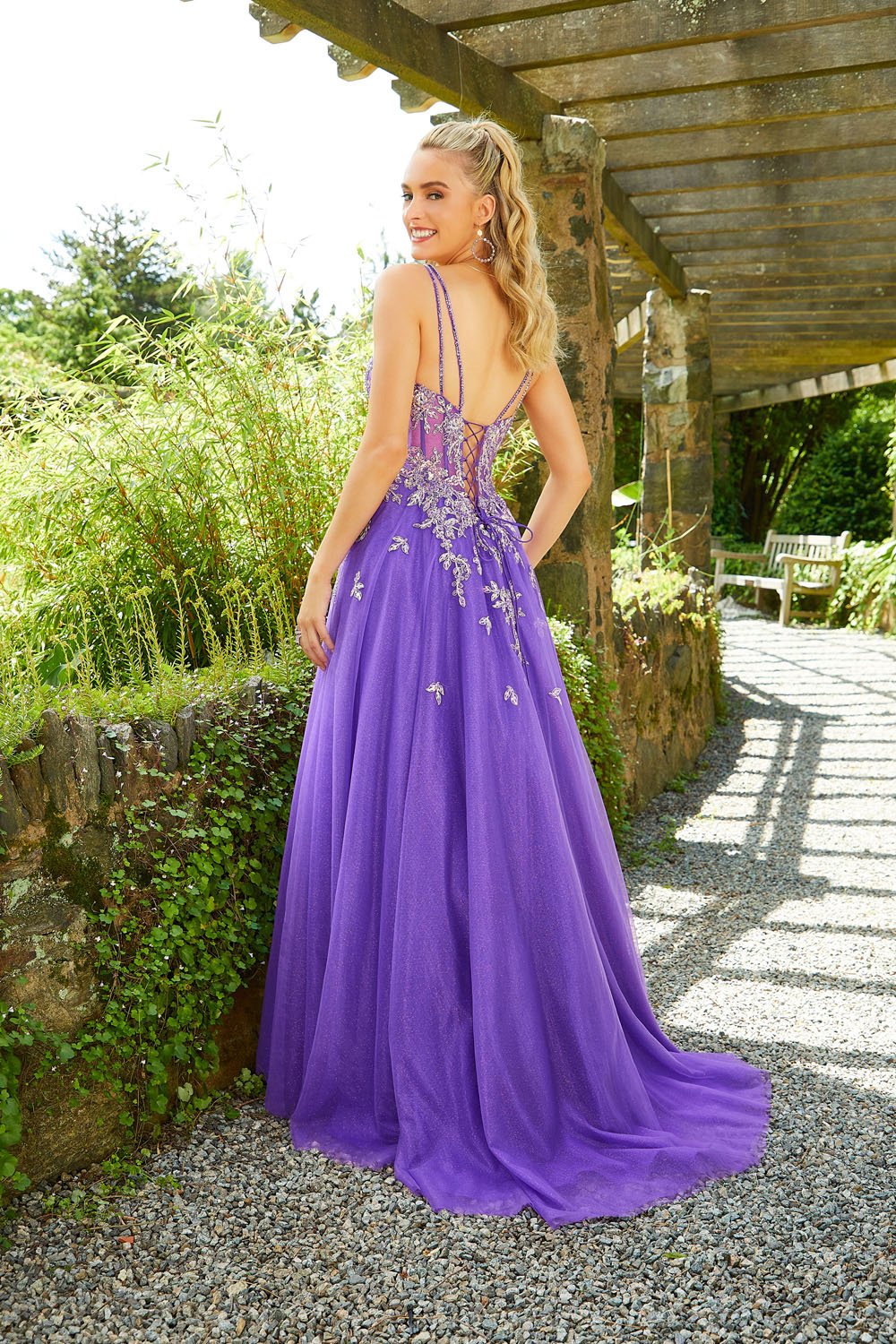 Morilee 47019 prom dress images.  Morilee 47019 is available in these colors: Purple, Green, Royal, White.