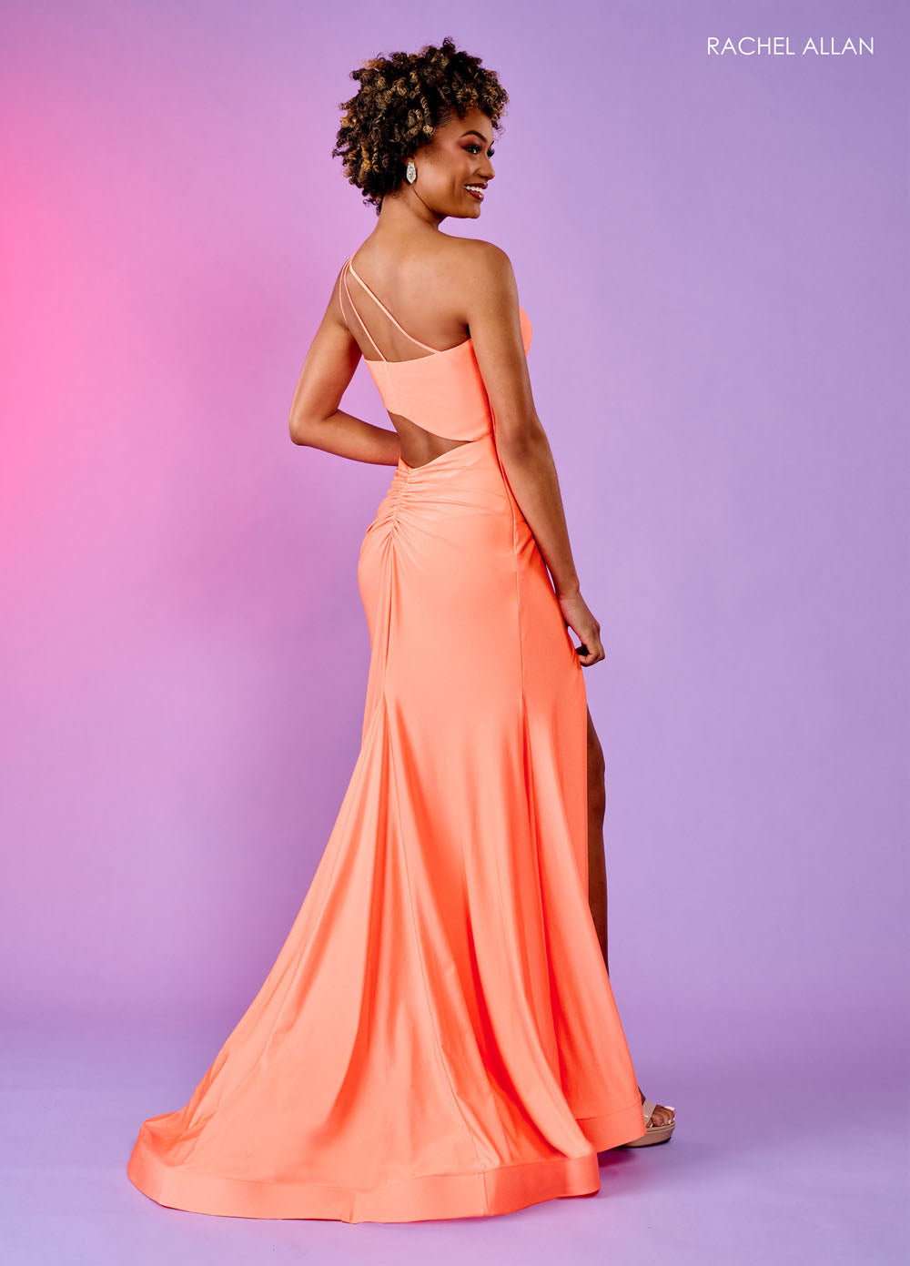 Rachel Allan 70153 prom dress images.  Rachel Allan 70153 is available in these colors: Black, Coral, Emerald, Hot Pink, Ocean Blue, Royal, Tangerine, Watermelon, Yellow.