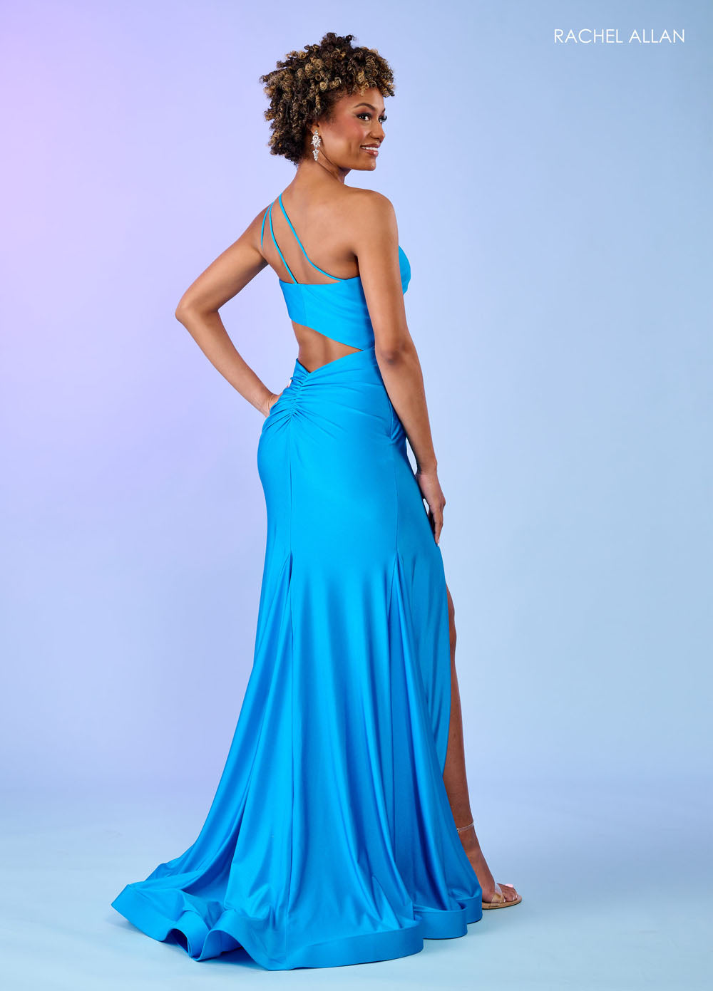 Rachel Allan 70153 prom dress images.  Rachel Allan 70153 is available in these colors: Black, Coral, Emerald, Hot Pink, Ocean Blue, Royal, Tangerine, Watermelon, Yellow.