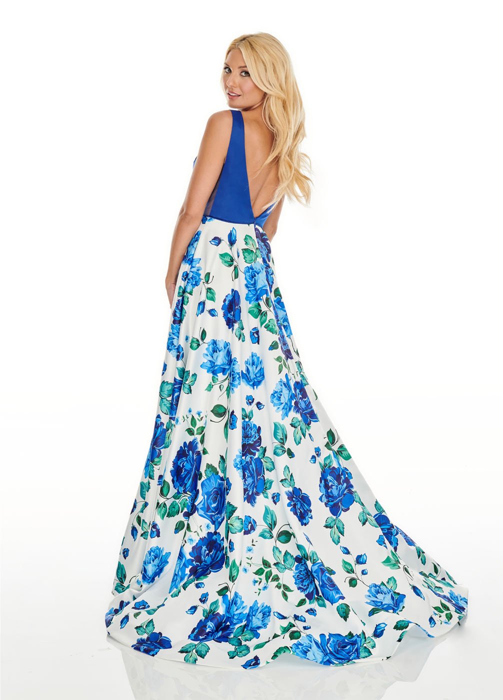 Rachel Allan 7021 prom dress images.  Rachel Allan 7021 is available in these colors: White Royal, Yellow Purple.