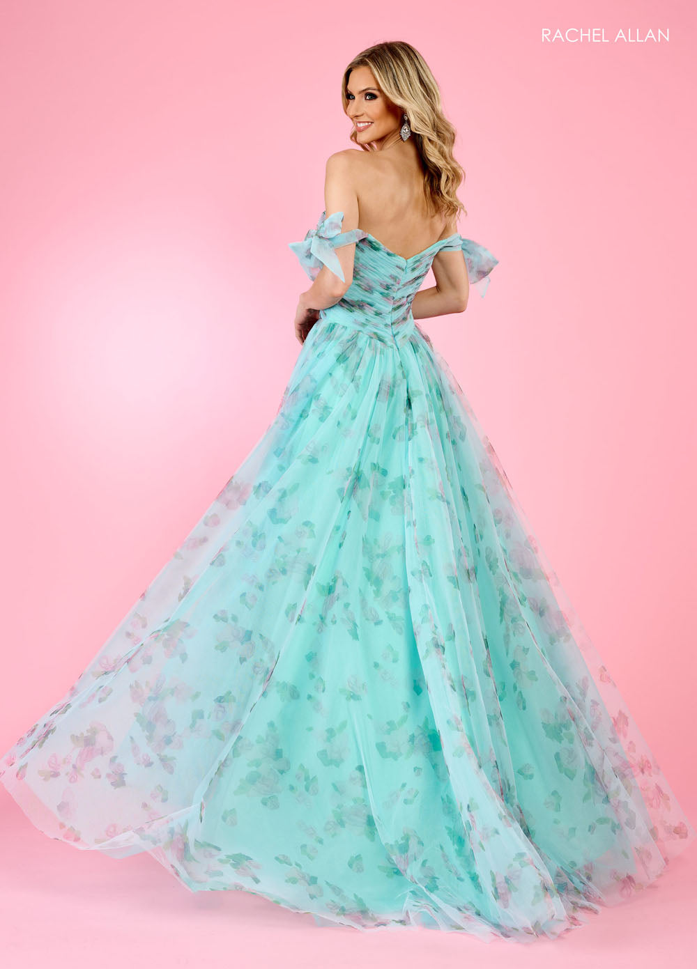 Rachel Allan 70495 prom dress images.  Rachel Allan 70495 is available in these colors: Light Blue, Pink, Sage.