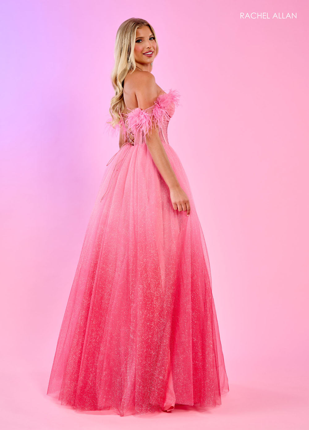 Rachel Allan 70515 prom dress images.  Rachel Allan 70515 is available in these colors: Fuchsia Ombre, Royal Ombre, Tangerine Ombre.