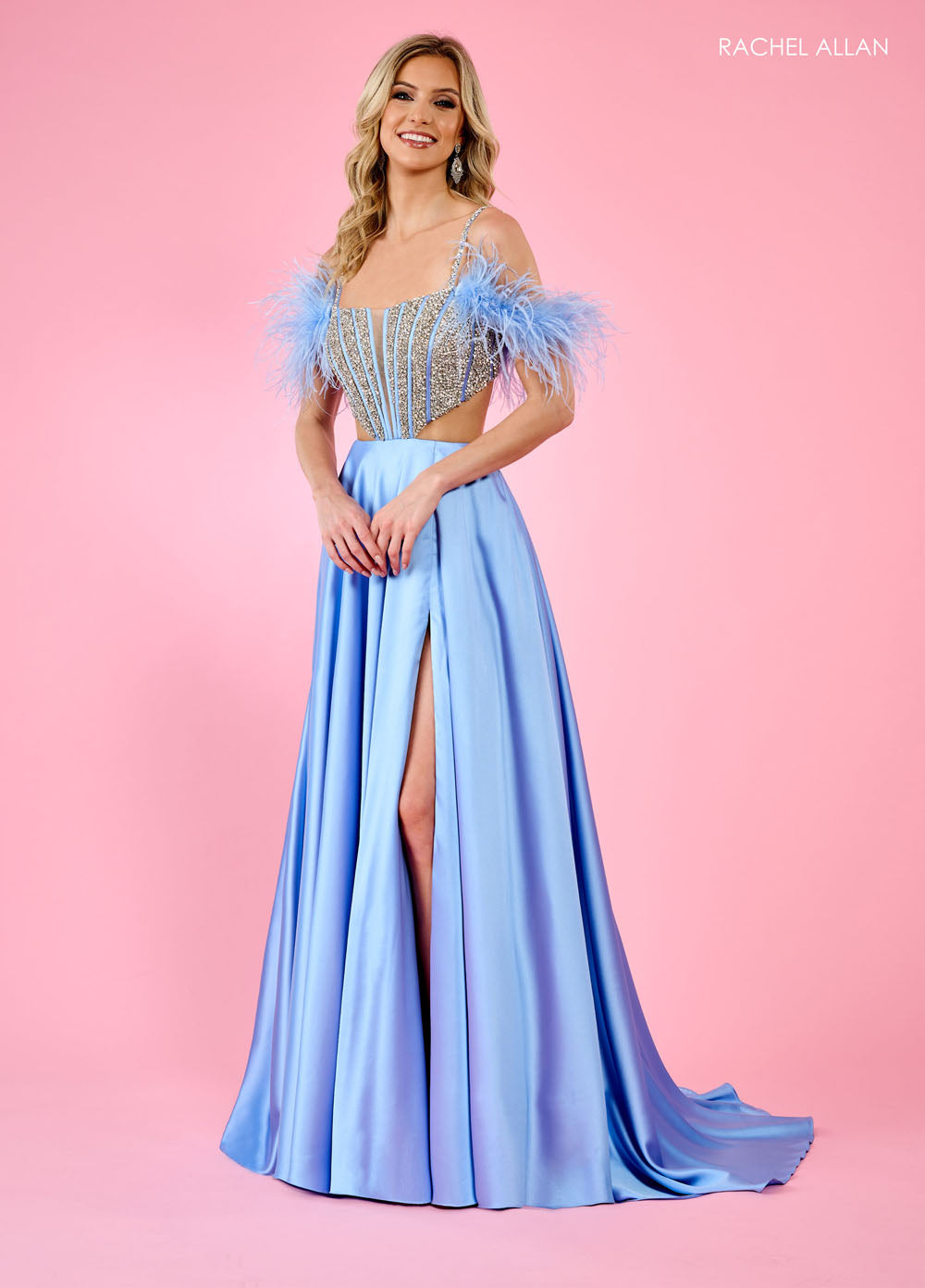 Rachel Allan 70519 prom dress images.  Rachel Allan 70519 is available in these colors: Fuchsia, Lime, Periwinkle.