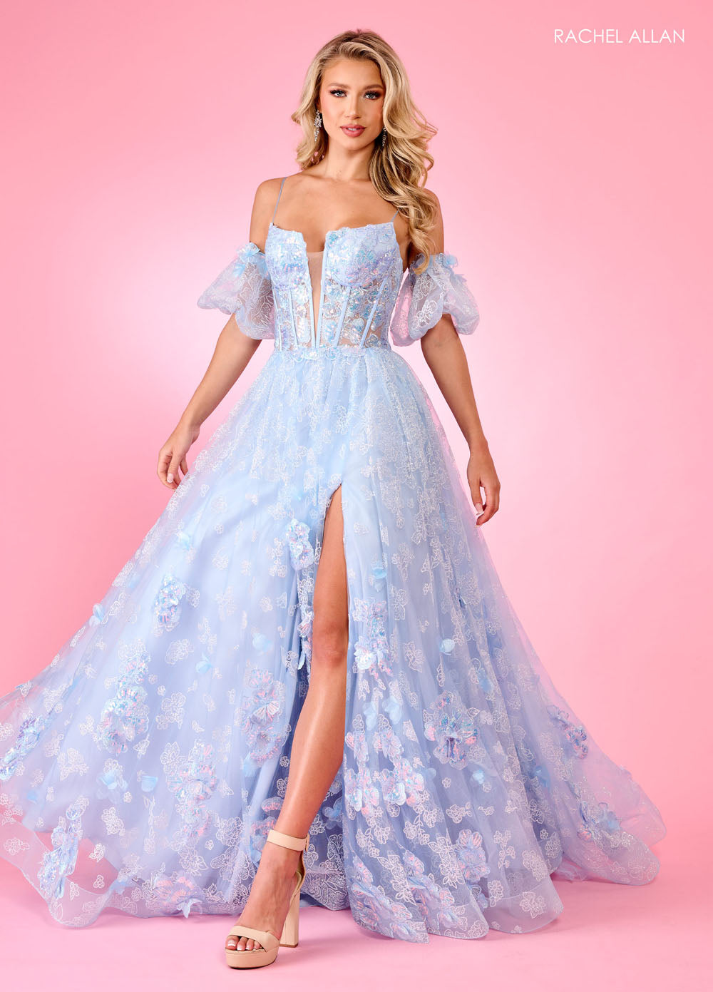 Rachel Allan 70557 prom dress images.  Rachel Allan 70557 is available in these colors: Light Blue, Lilac, Mint.