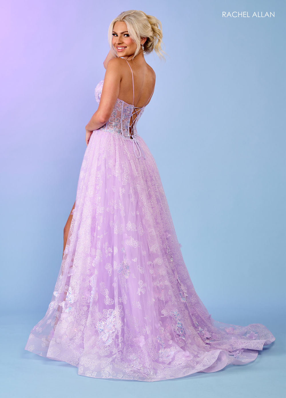 Rachel Allan 70557 prom dress images.  Rachel Allan 70557 is available in these colors: Light Blue, Lilac, Mint.