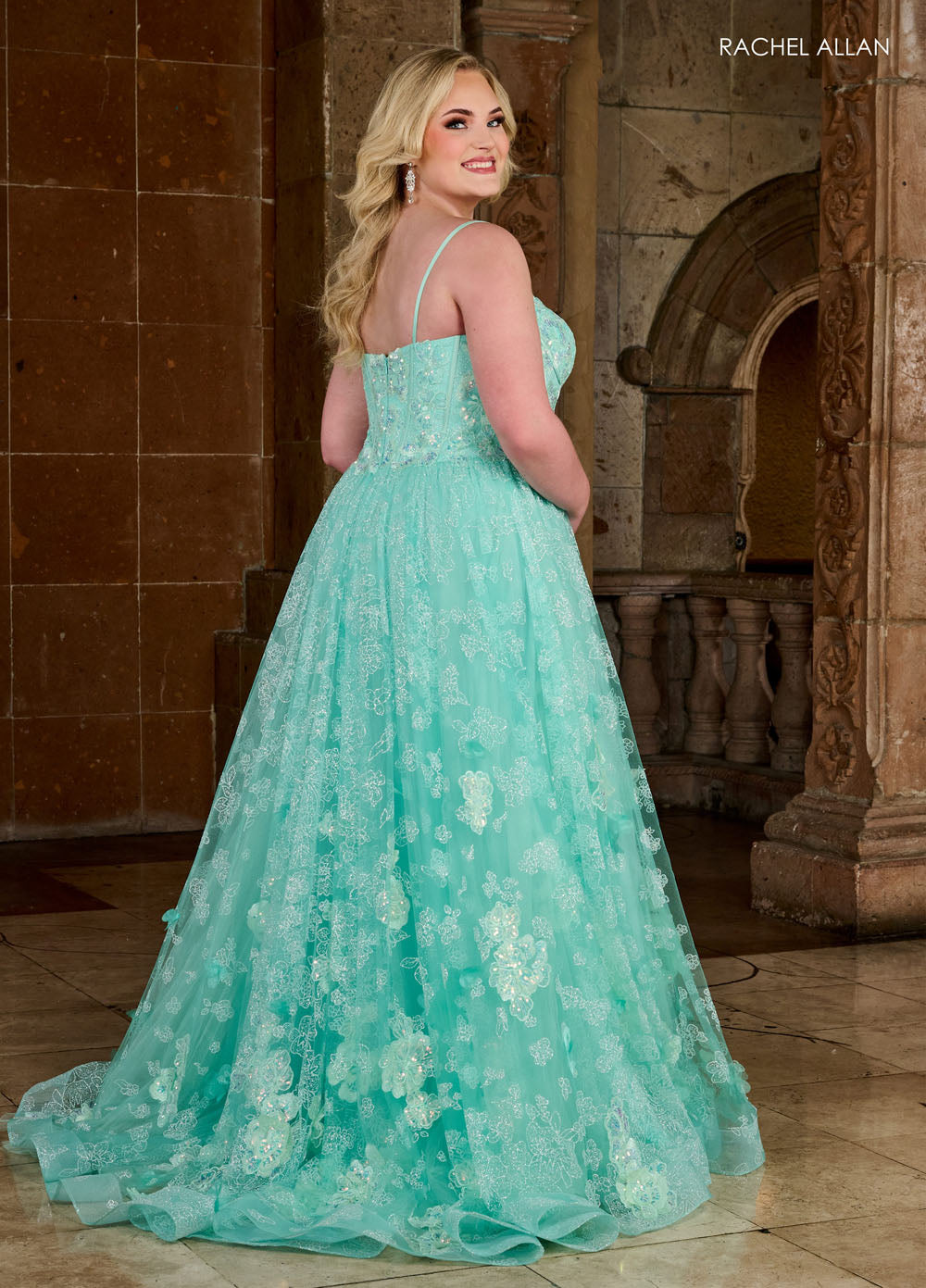 Rachel Allan 70557 prom dress images.  Rachel Allan 70557 is available in these colors: Light Blue, Lilac, Mint.