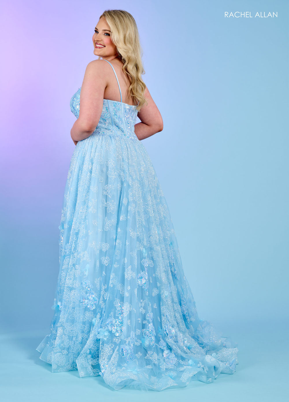 Rachel Allan 70557 prom dress images.  Rachel Allan 70557 is available in these colors: Light Blue, Lilac, Mint.