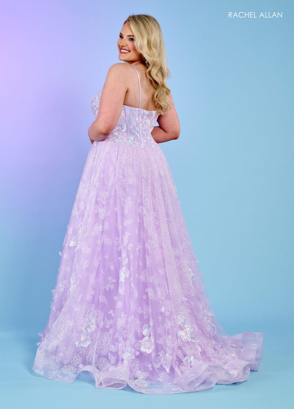 Rachel Allan 70557 prom dress images.  Rachel Allan 70557 is available in these colors: Light Blue, Lilac, Mint.