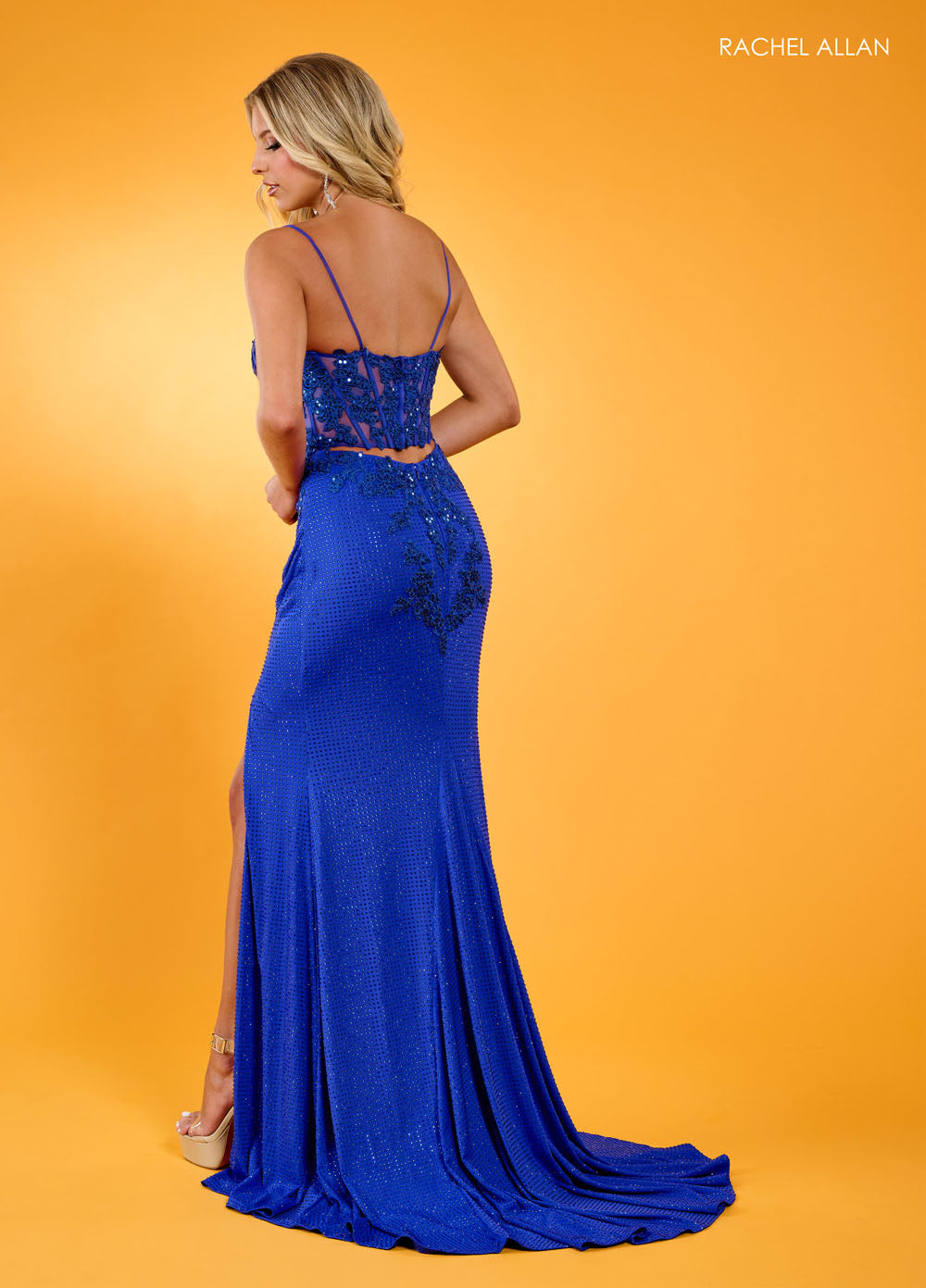 Rachel Allan 70578 prom dress images.  Rachel Allan 70578 is available in these colors: Light Blue, Red, Royal.