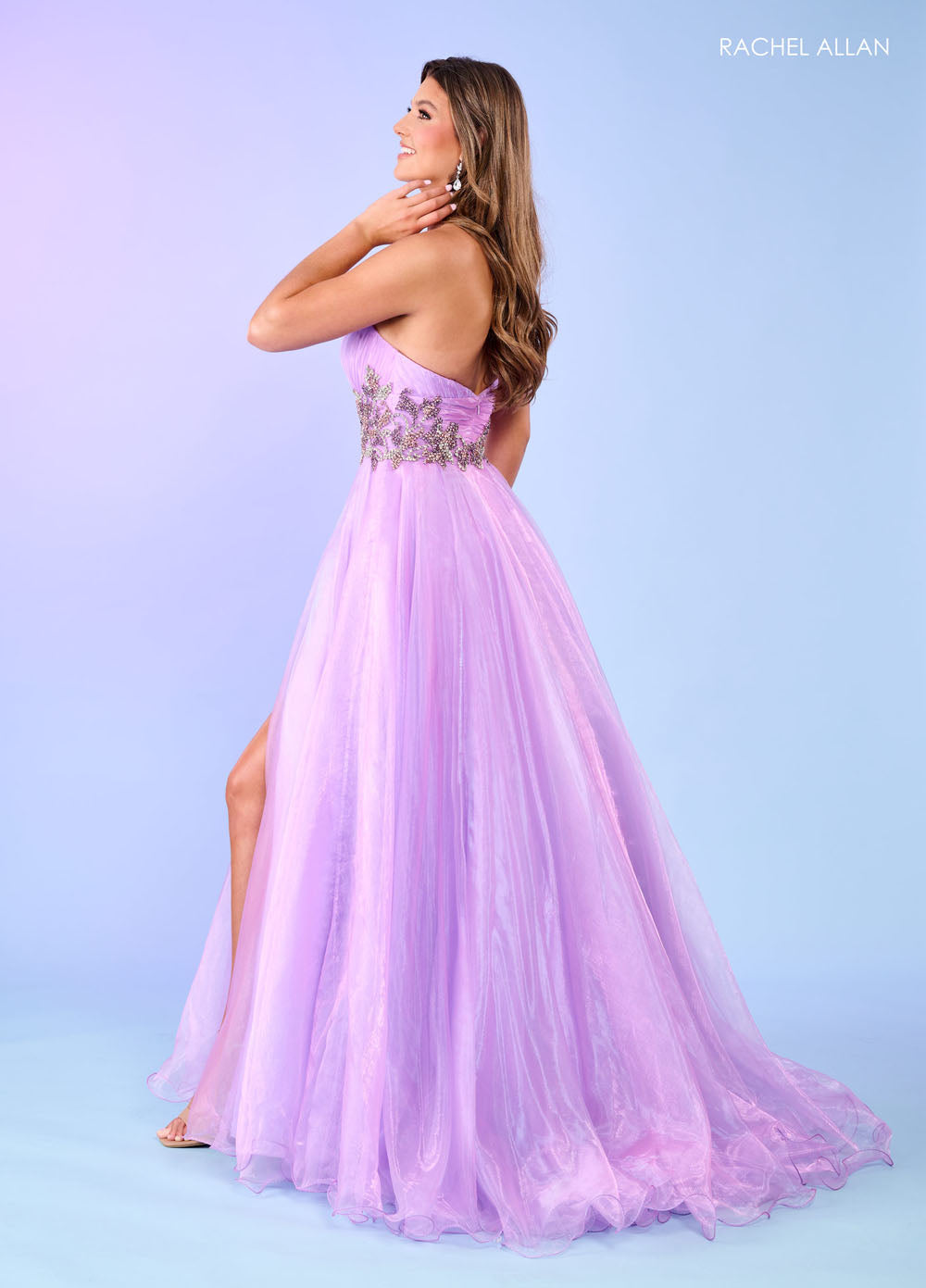 Rachel Allan 70605 prom dress images.  Rachel Allan 70605 is available in these colors: Burgundy, Lilac, Royal.