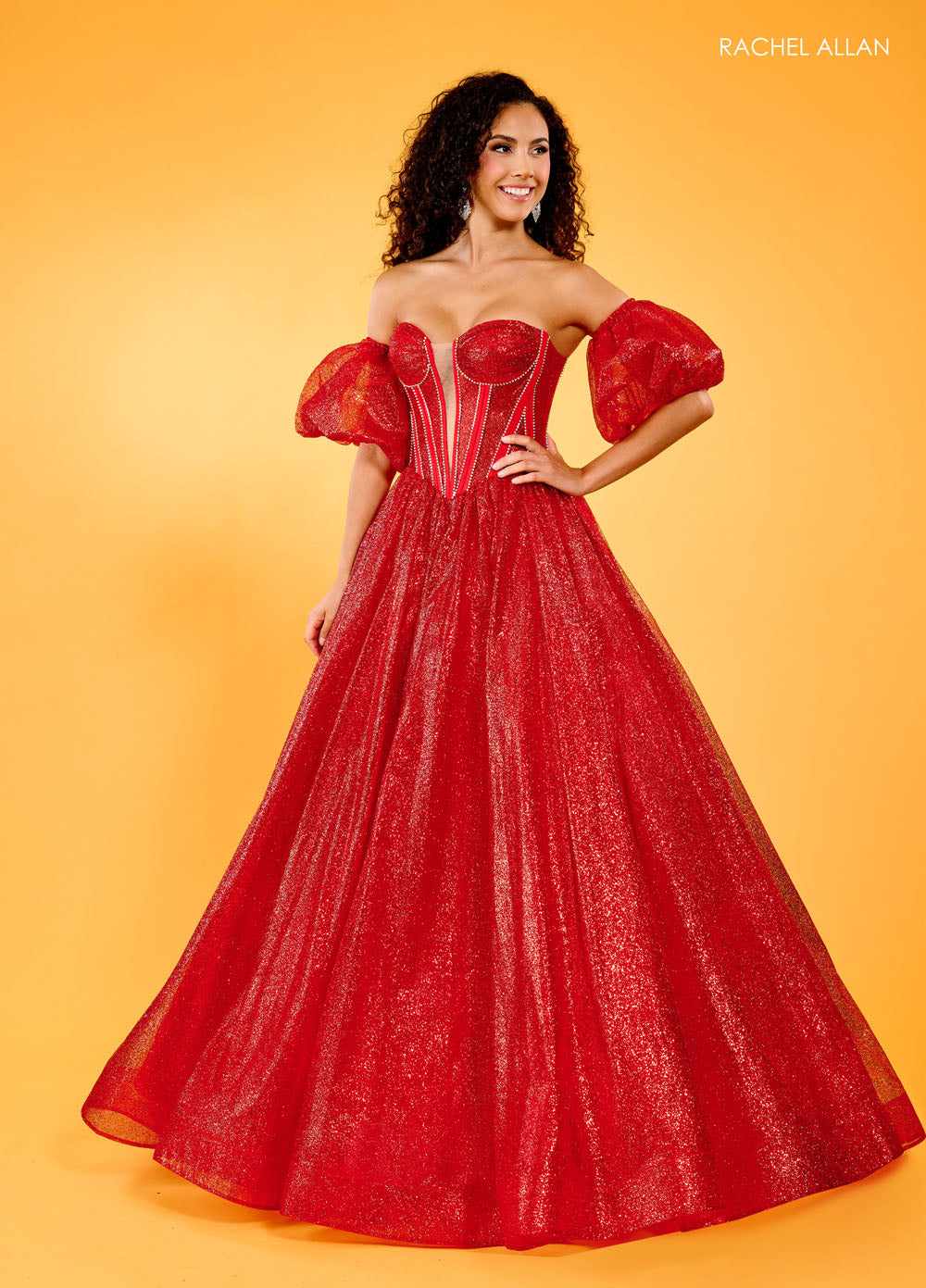 Rachel Allan 70630 prom dress images.  Rachel Allan 70630 is available in these colors: Black, Light Blue, Pink, Red.