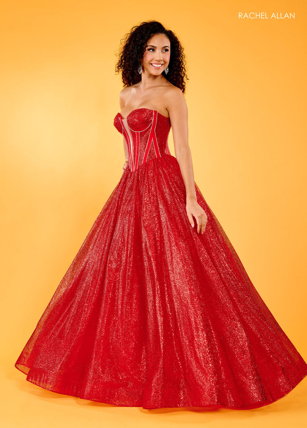 Rachel Allan 70630 prom dress images.  Rachel Allan 70630 is available in these colors: Black, Light Blue, Pink, Red.