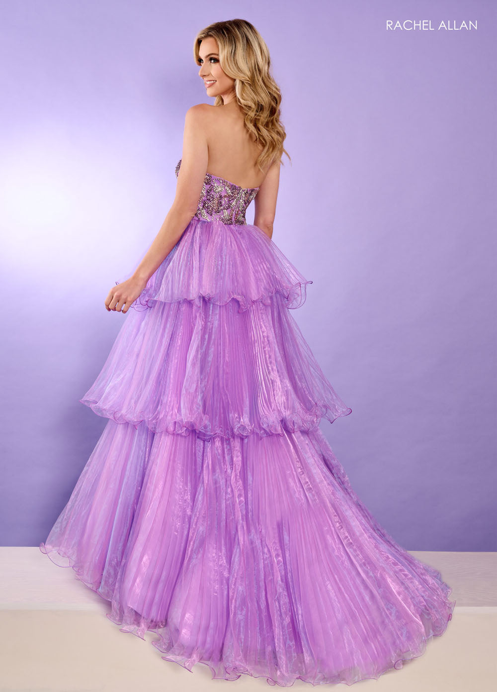 Rachel Allan 70649 prom dress images.  Rachel Allan 70649 is available in these colors: Jade, Lilac, Powder Blue.