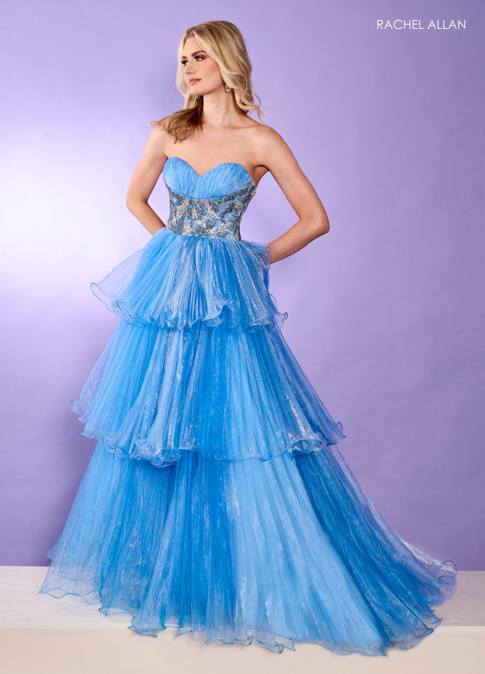 Rachel Allan 70649 prom dress images.  Rachel Allan 70649 is available in these colors: Jade, Lilac, Powder Blue.