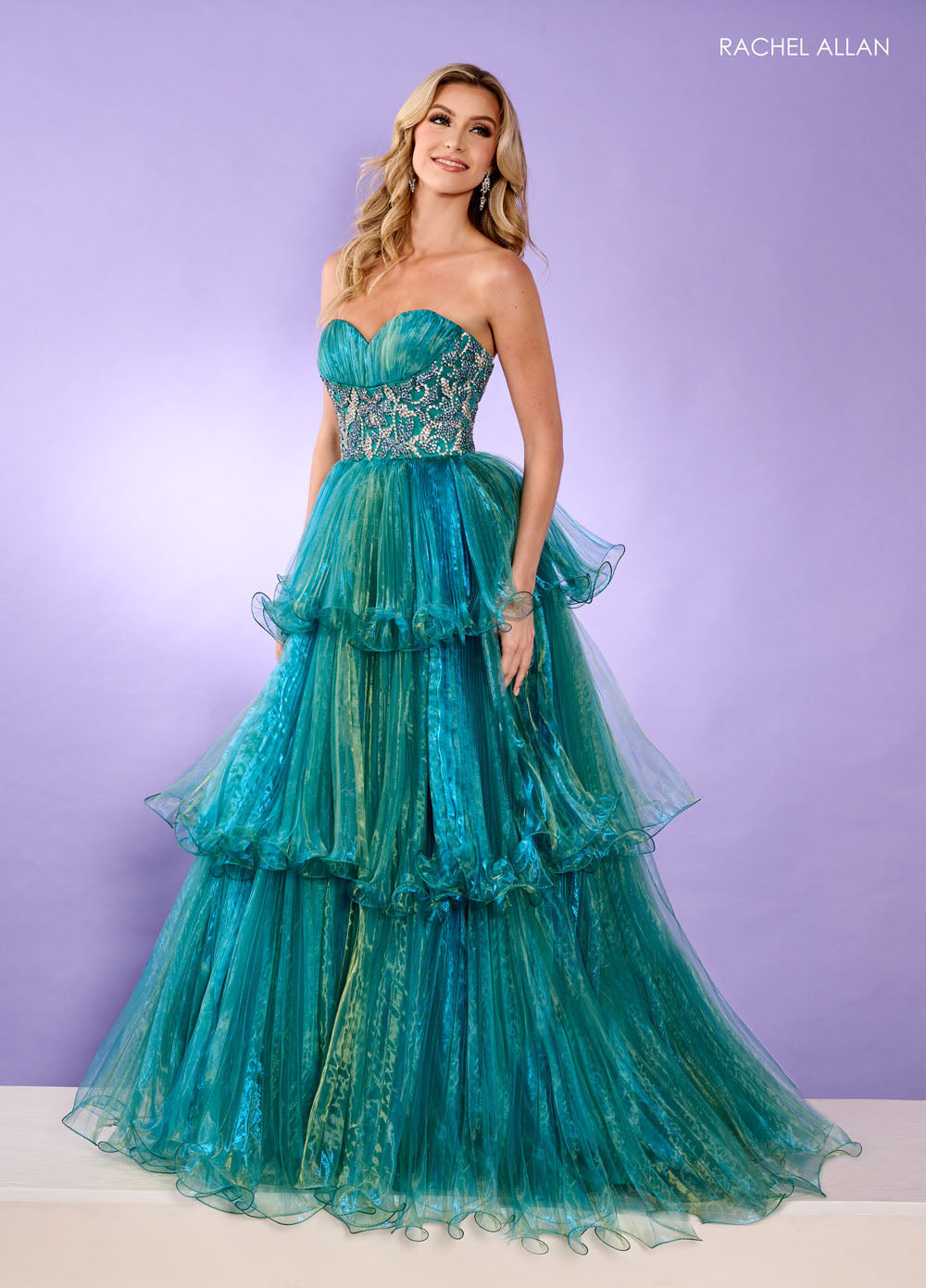 Rachel Allan 70649 prom dress images.  Rachel Allan 70649 is available in these colors: Jade, Lilac, Powder Blue.