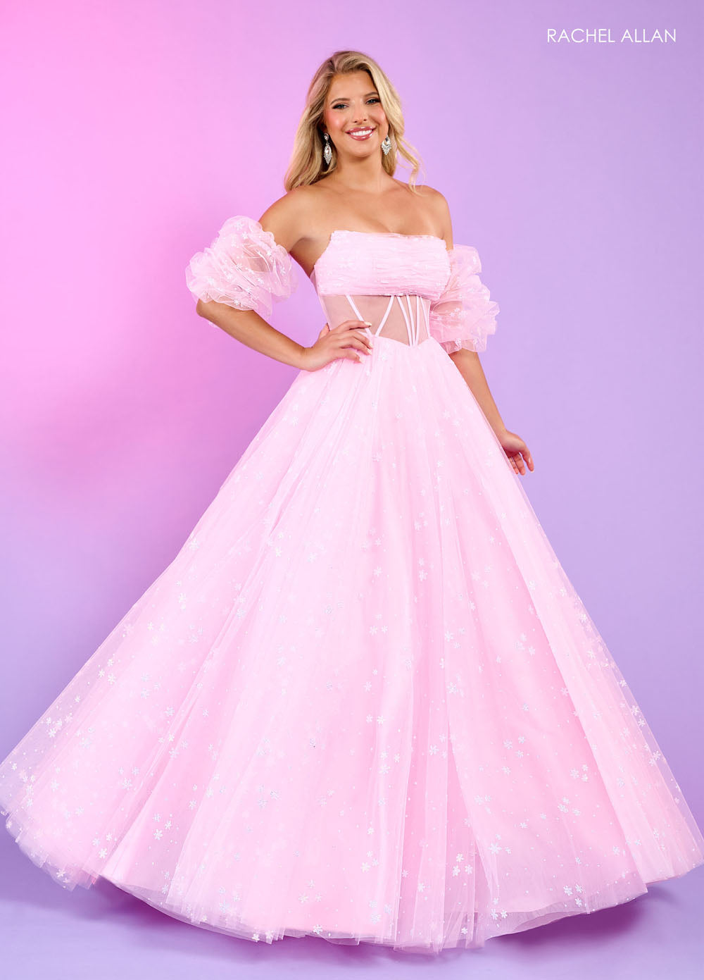 Rachel Allan 70661 prom dress images.  Rachel Allan 70661 is available in these colors: Lilac, Mint, Pink.