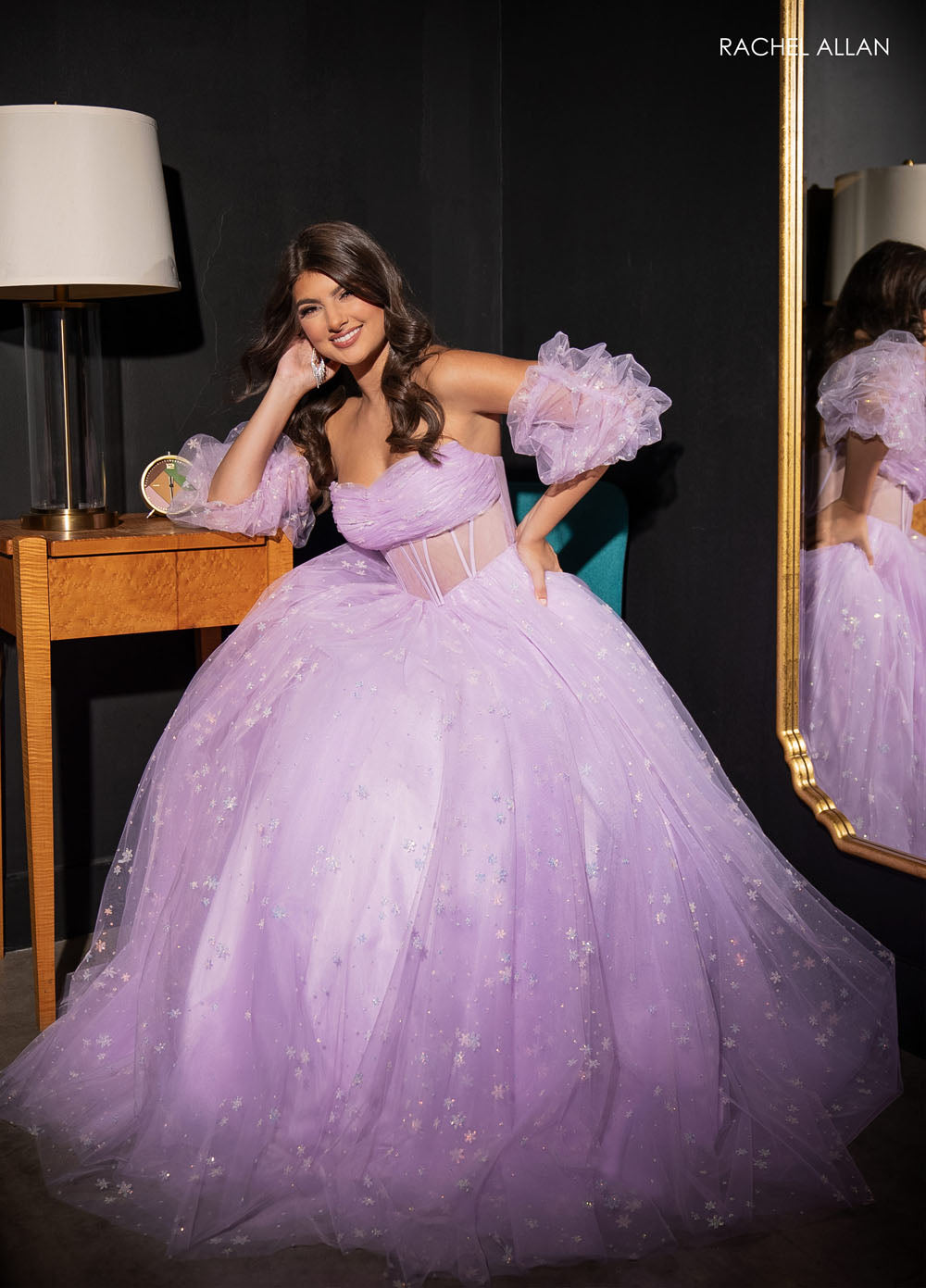 Rachel Allan 70661 prom dress images.  Rachel Allan 70661 is available in these colors: Lilac, Mint, Pink.