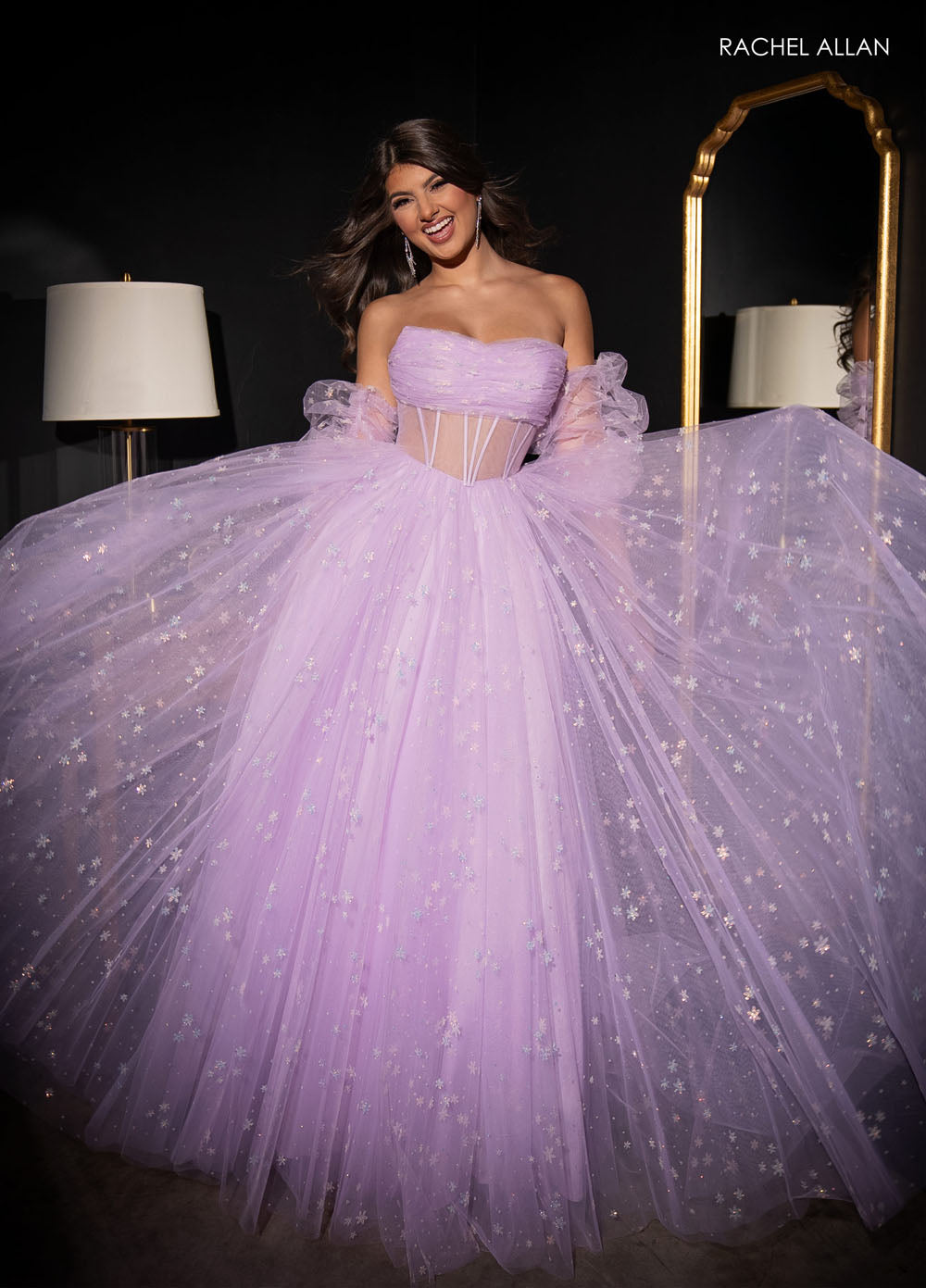 Rachel Allan 70661 prom dress images.  Rachel Allan 70661 is available in these colors: Lilac, Mint, Pink.