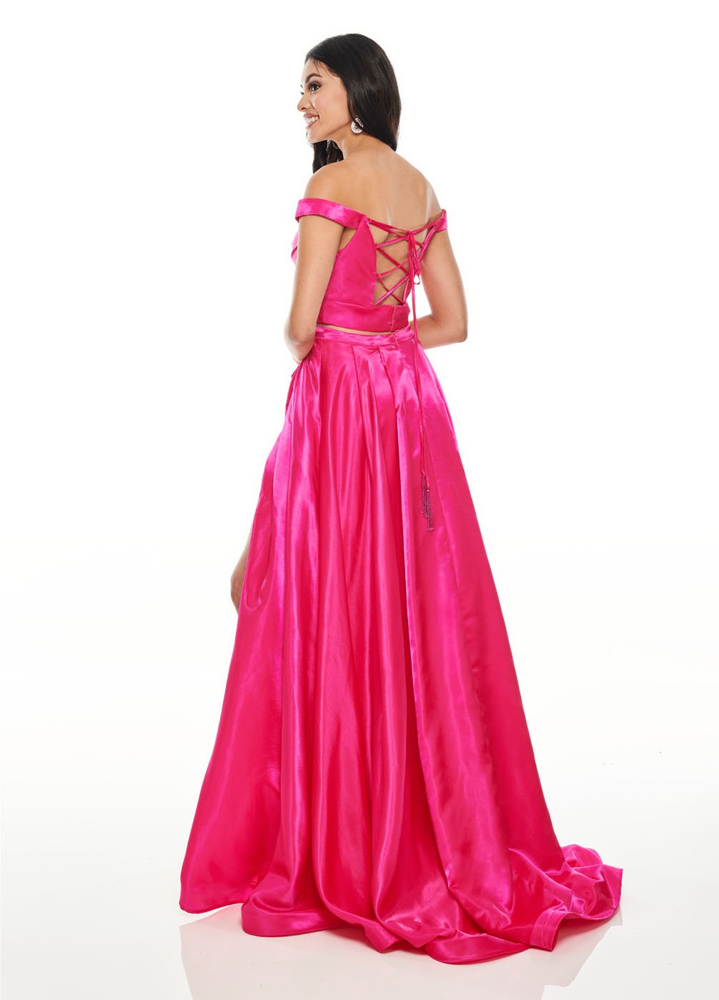 Rachel Allan 7185 prom dress images.  Rachel Allan 7185 is available in these colors: Fuchsia, Red, Royal, Yellow.