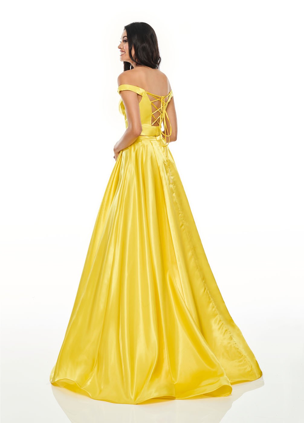 Rachel Allan 7185 prom dress images.  Rachel Allan 7185 is available in these colors: Fuchsia, Red, Royal, Yellow.