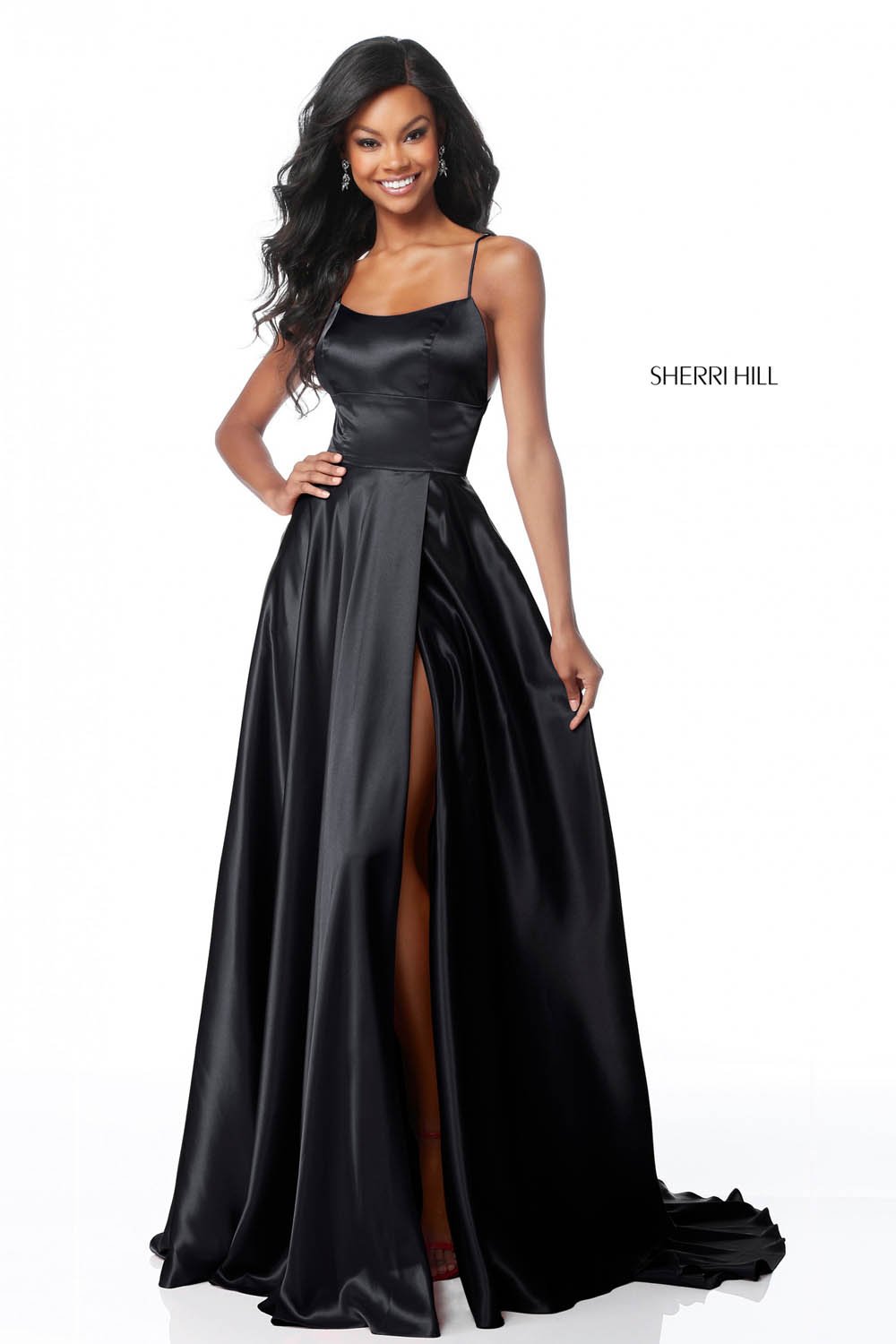 Sherri Hill 51631 prom dress images.  Sherri Hill 51631 is available in these colors: Black, Gold, Purple, Gunmetal, Emerald, Ruby, Red, Royal, Fuchsia, Navy, Turquoise, Light Blue, Nude, Light Yellow, Rose.