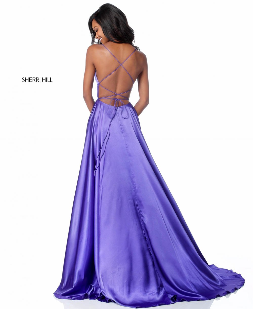 Sherri Hill 51631 prom dress images.  Sherri Hill 51631 is available in these colors: Black, Gold, Purple, Gunmetal, Emerald, Ruby, Red, Royal, Fuchsia, Navy, Turquoise, Light Blue, Nude, Light Yellow, Rose.